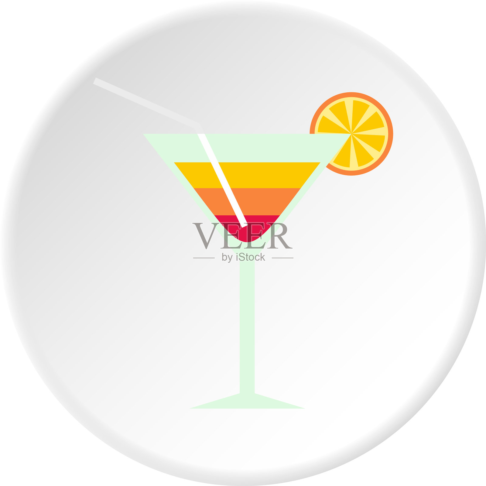 海滩鸡尾酒图标圈图标素材