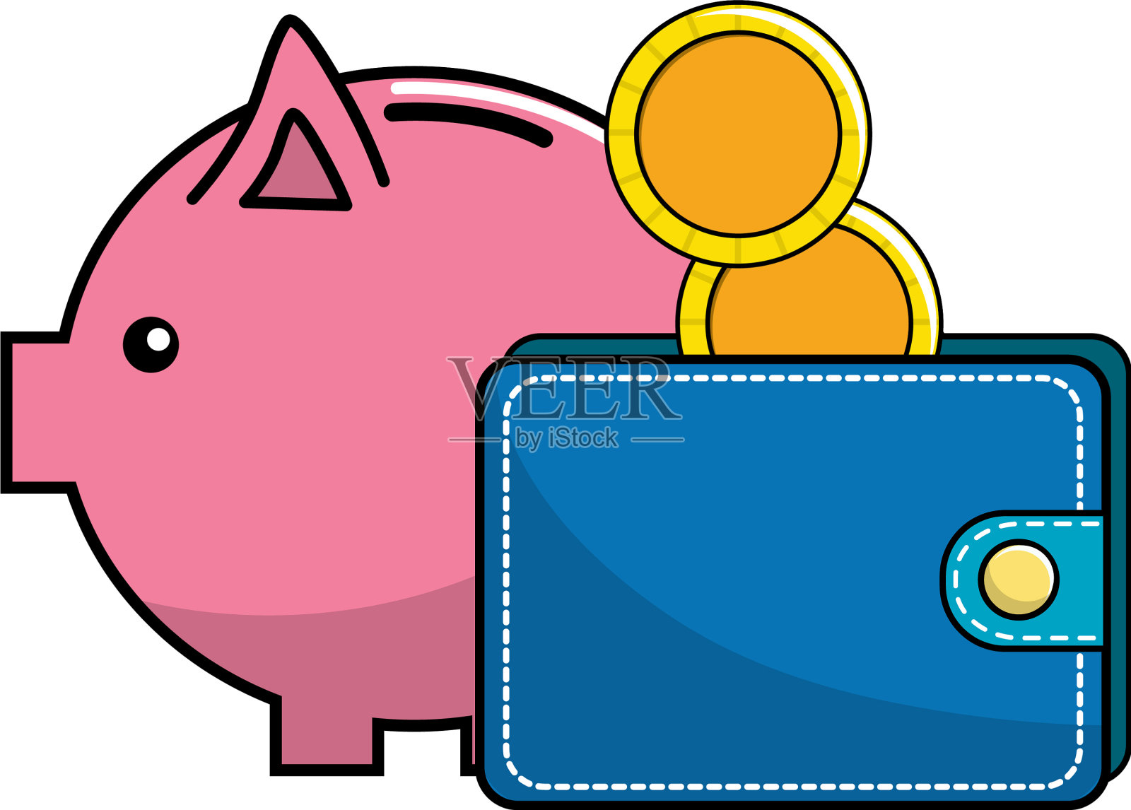 孤立的金钱图标设置设计设计元素图片