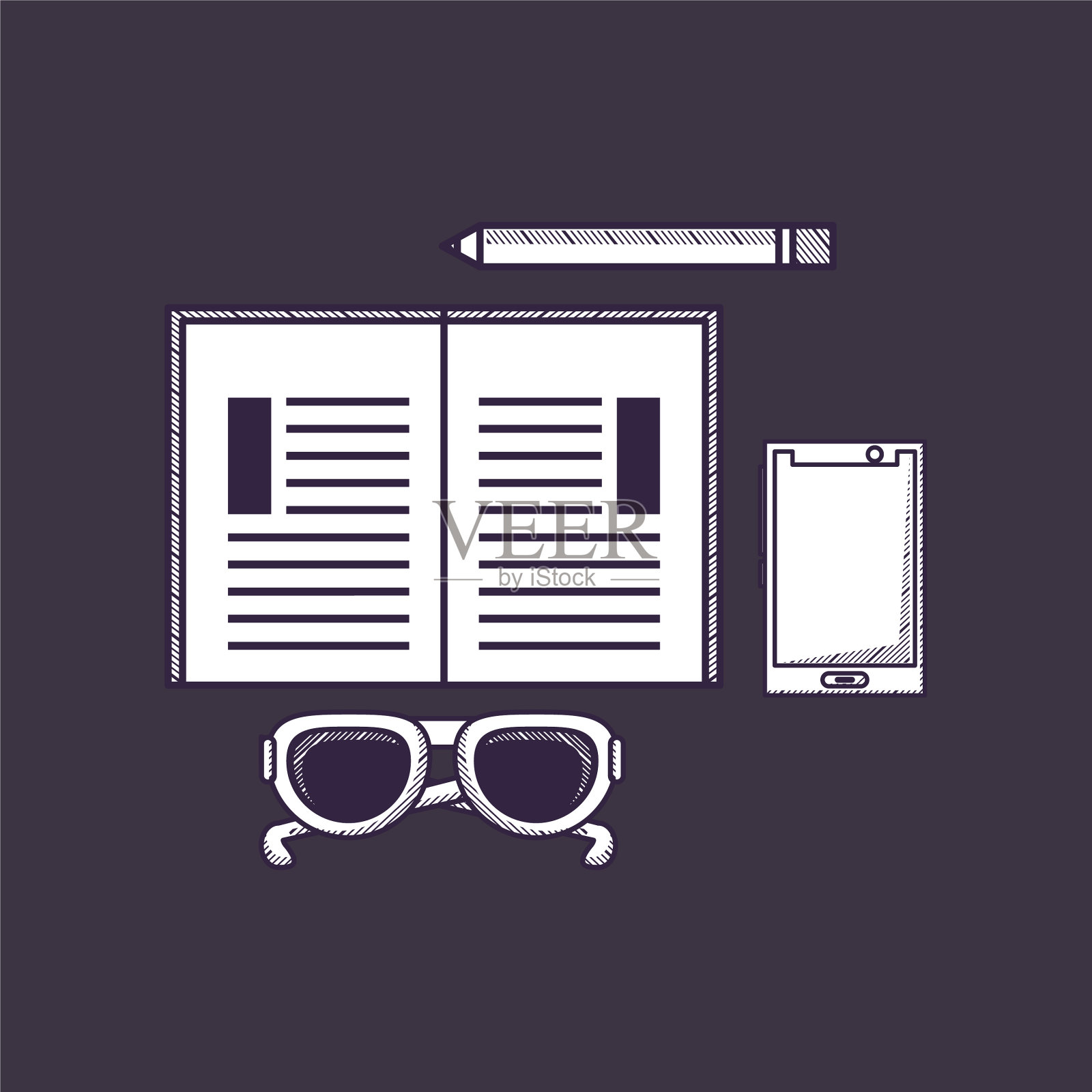 办公用品设计插画图片素材