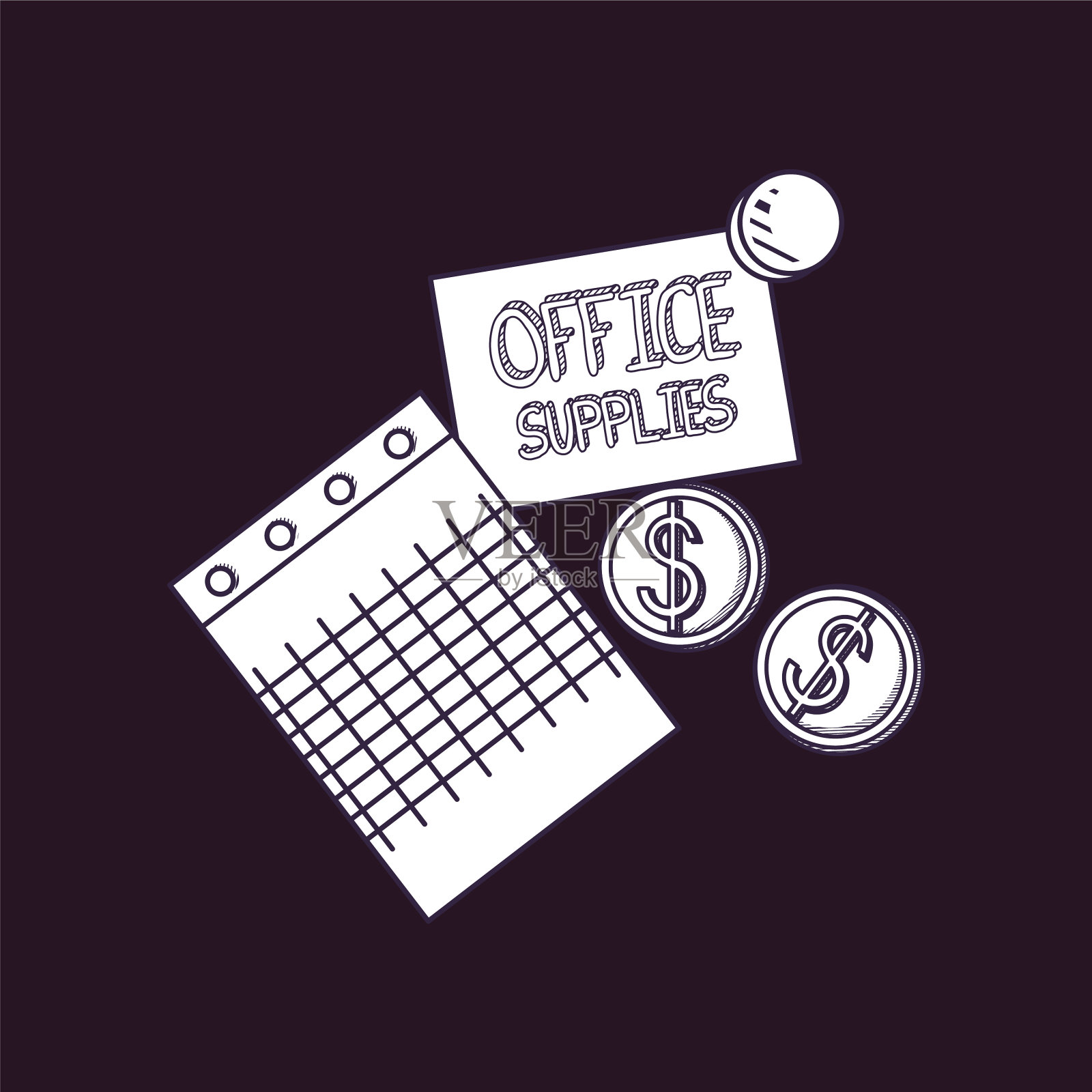 办公用品设计插画图片素材