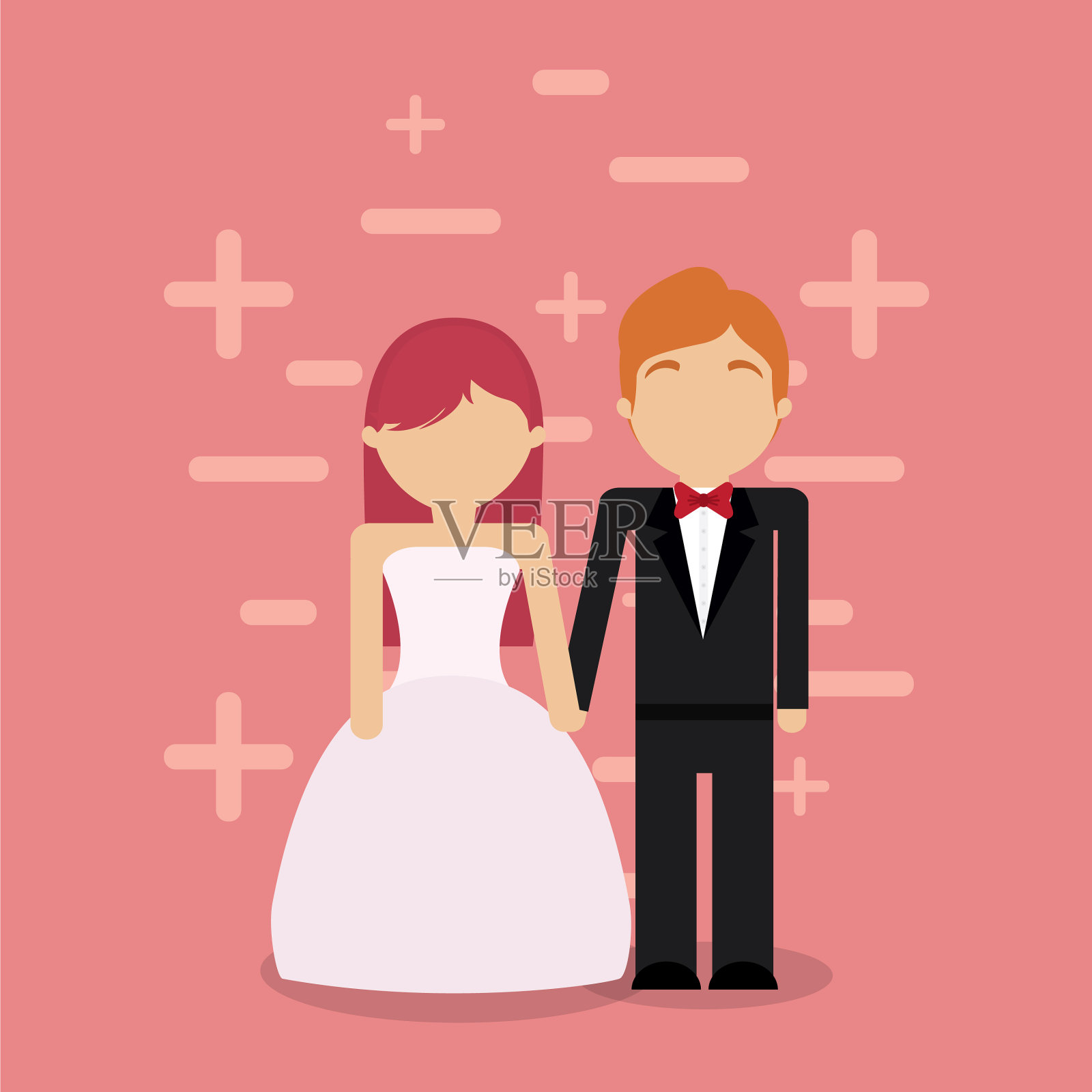 婚礼的夫妇设计插画图片素材