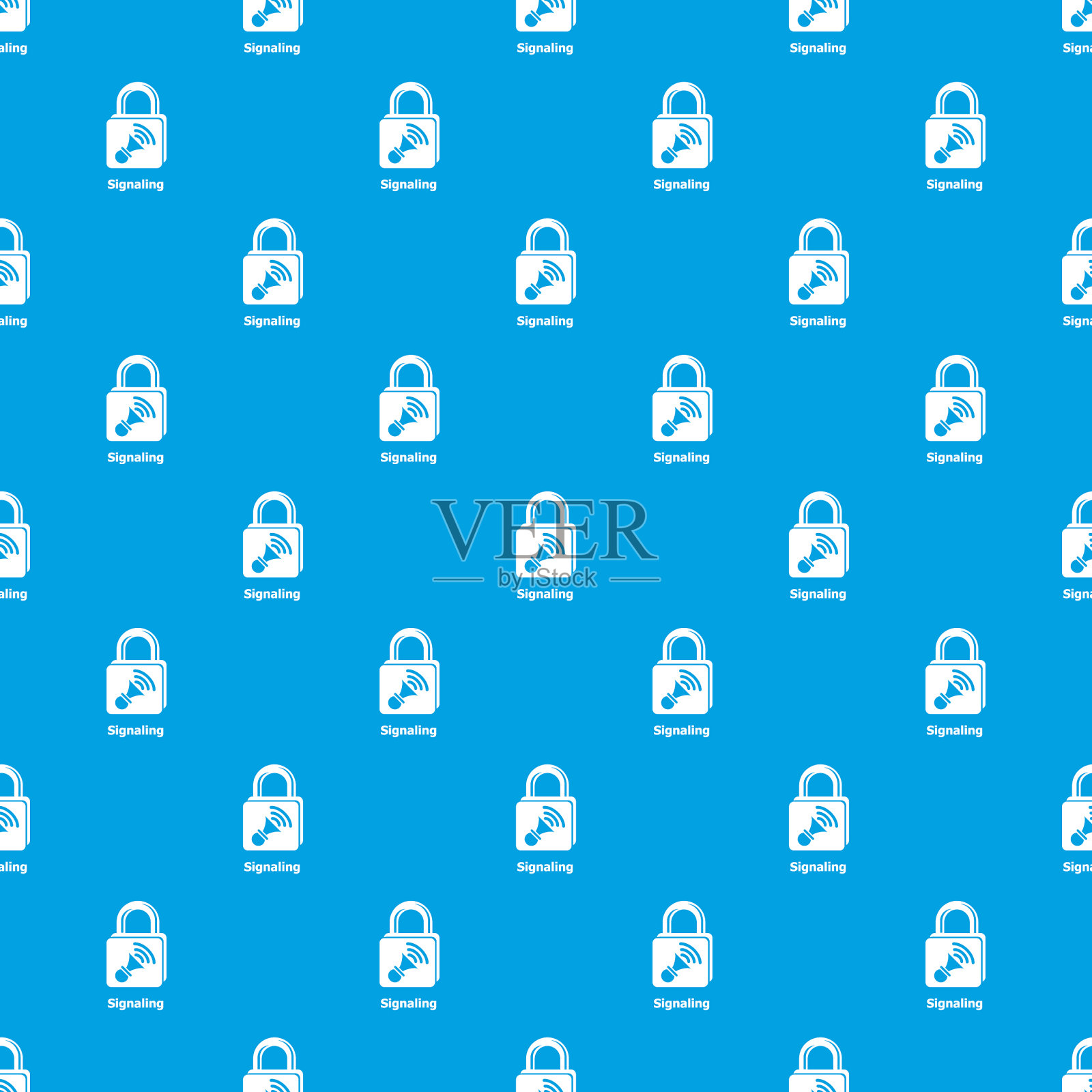 信号模式无缝蓝色插画图片素材
