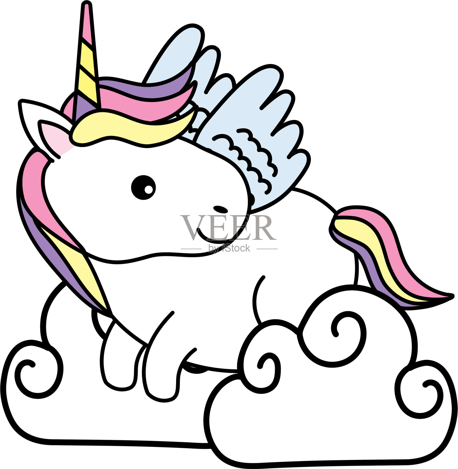 可爱的神奇的独角兽设计元素图片