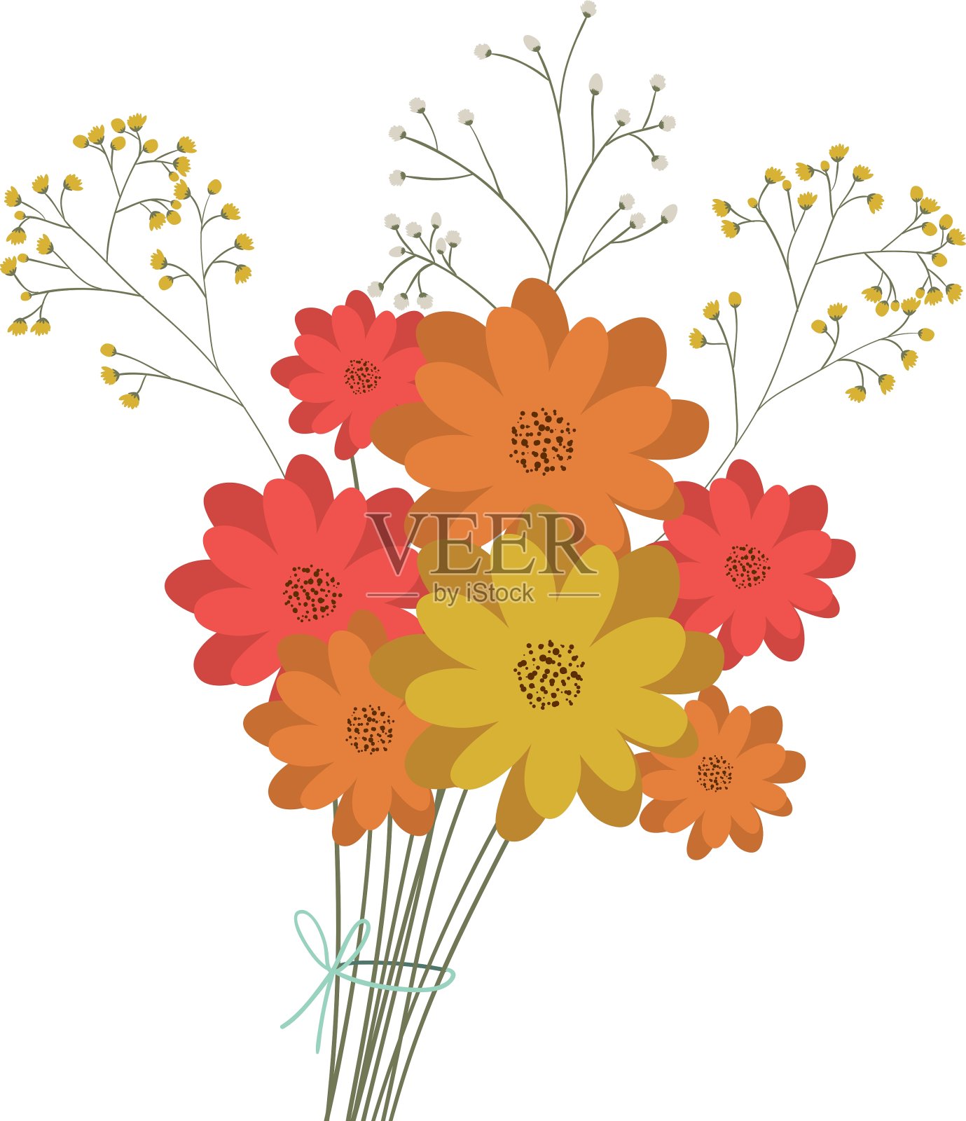 花卉剪影设计插画图片素材