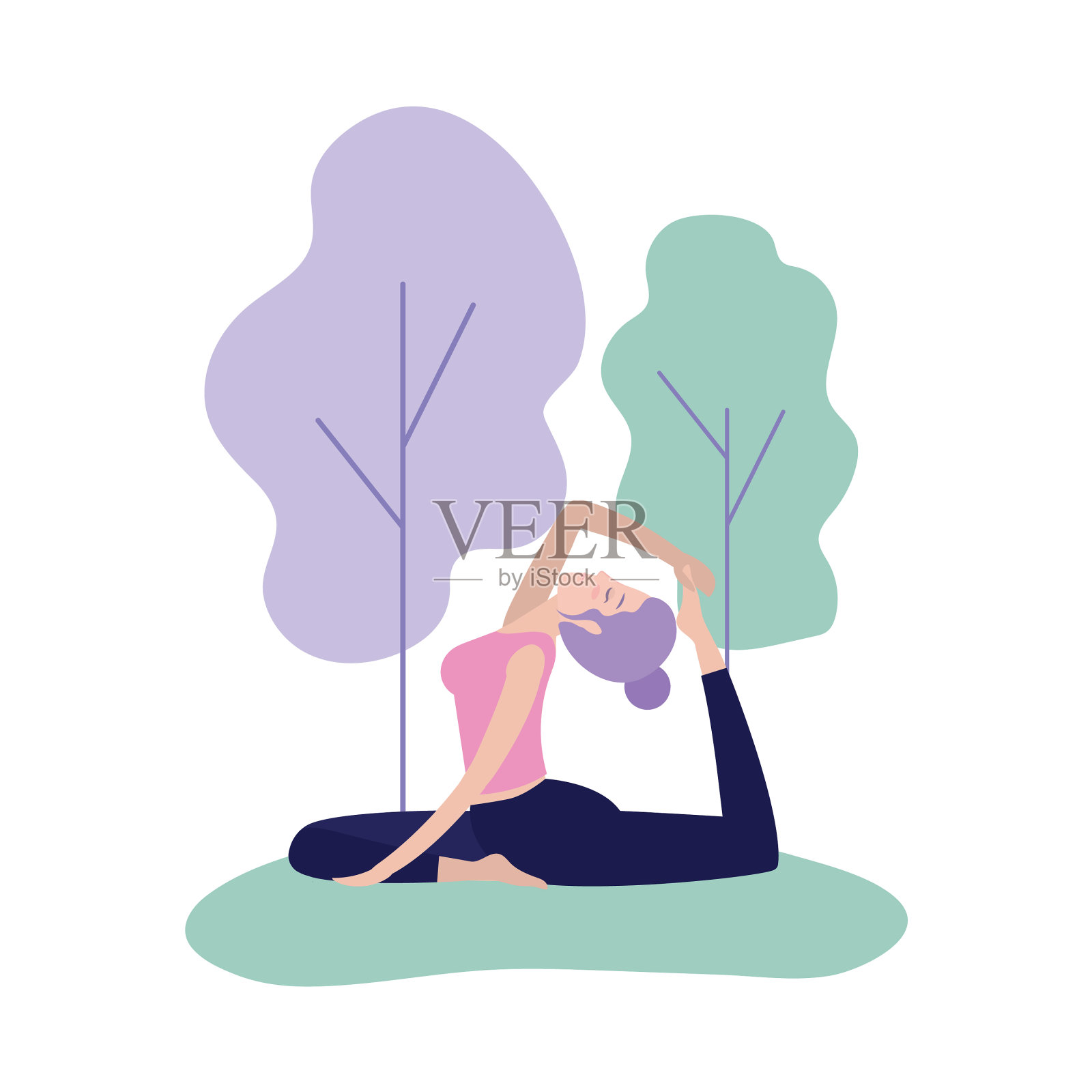 女人练习瑜伽锻炼姿势设计元素图片