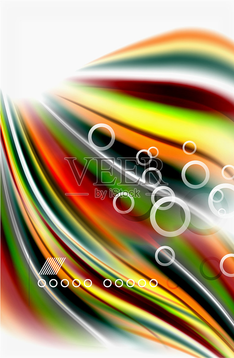 彩虹色波模糊抽象插画图片素材