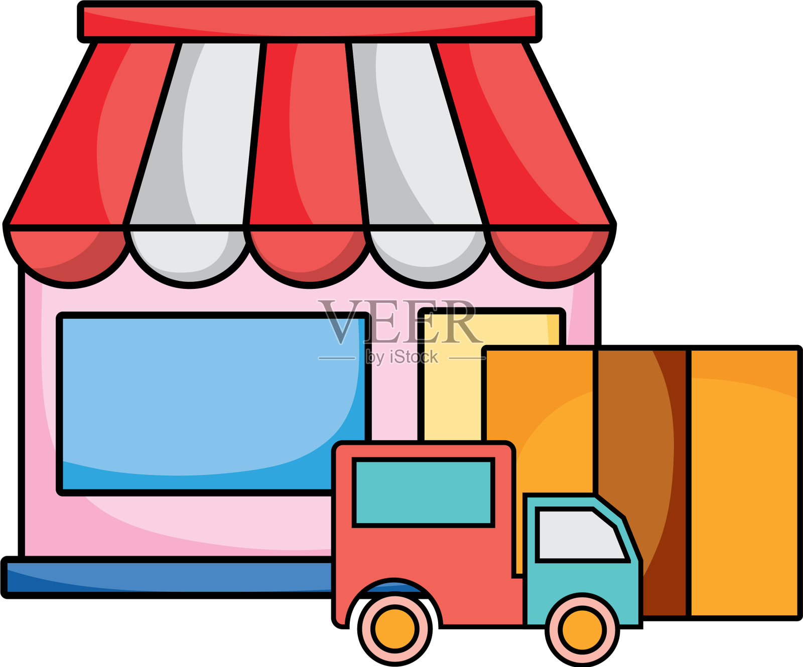 送货服务卡通设计元素图片