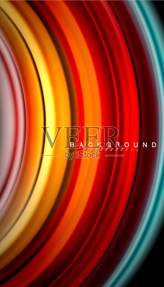 抽象波浪线条流体彩虹风格的颜色插画图片素材