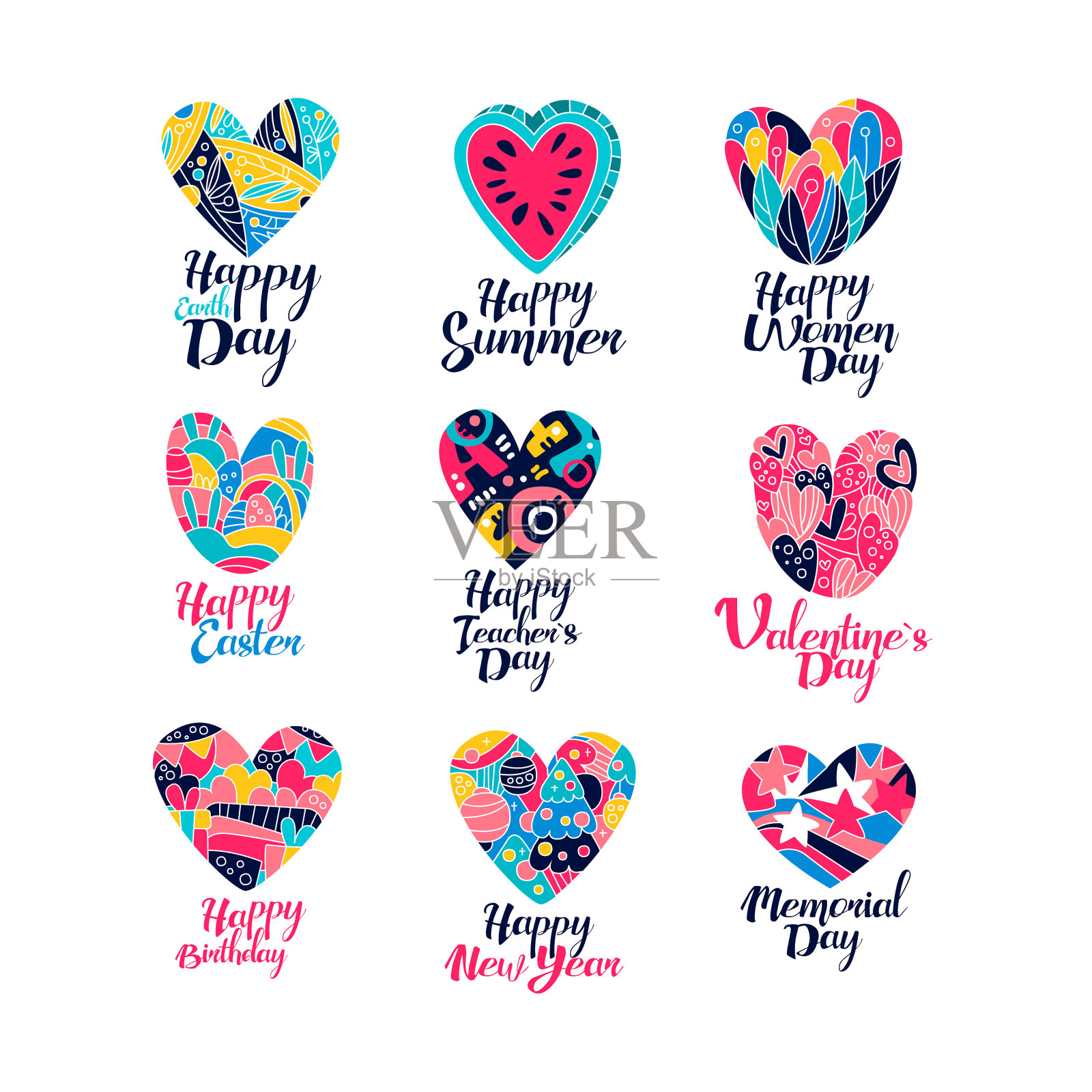 收集不同节日的贺卡设计模板素材