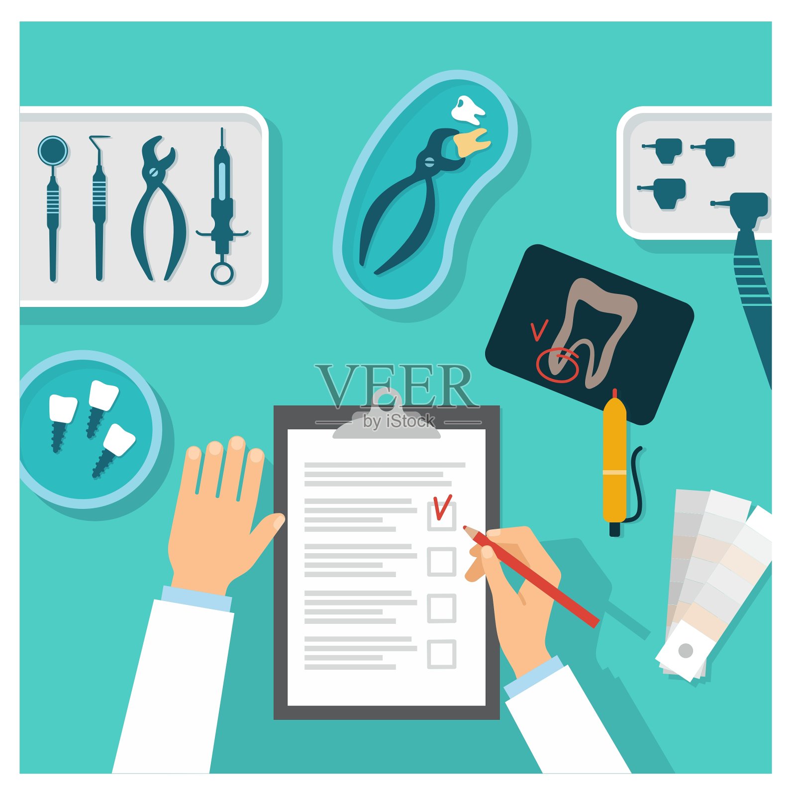 牙科诊所平面设计设计元素图片