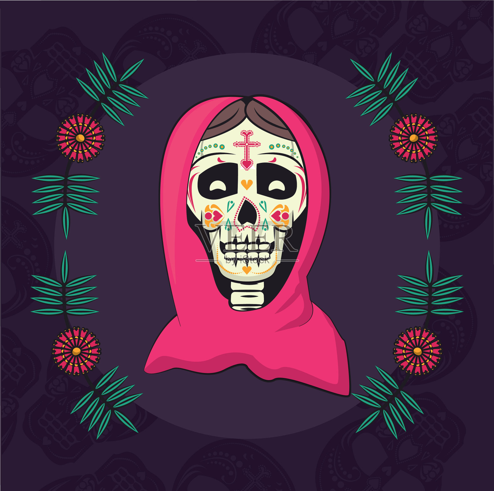 死牌日插画图片素材