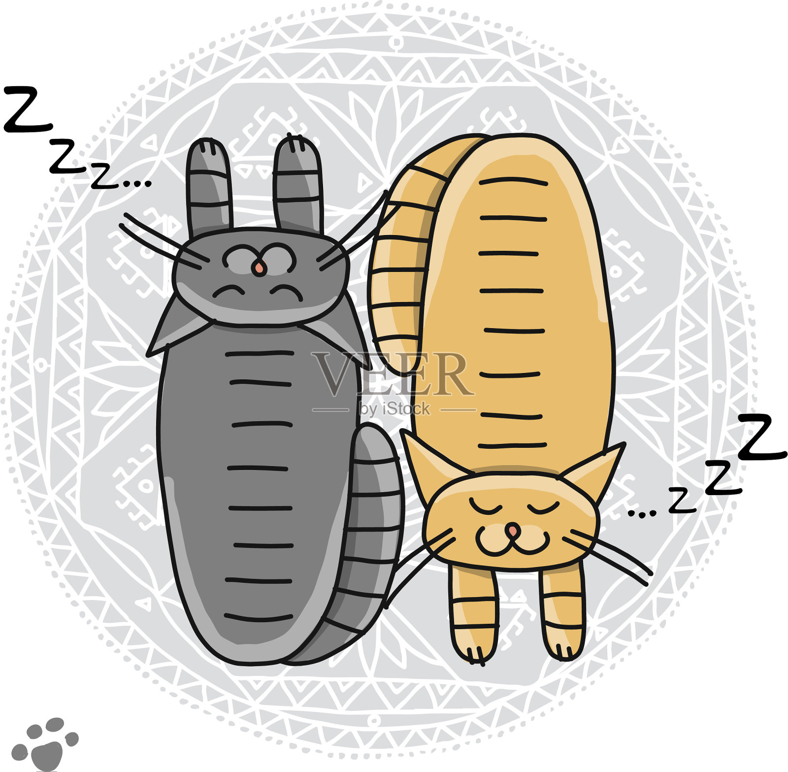 睡猫为你的设计素描设计元素图片