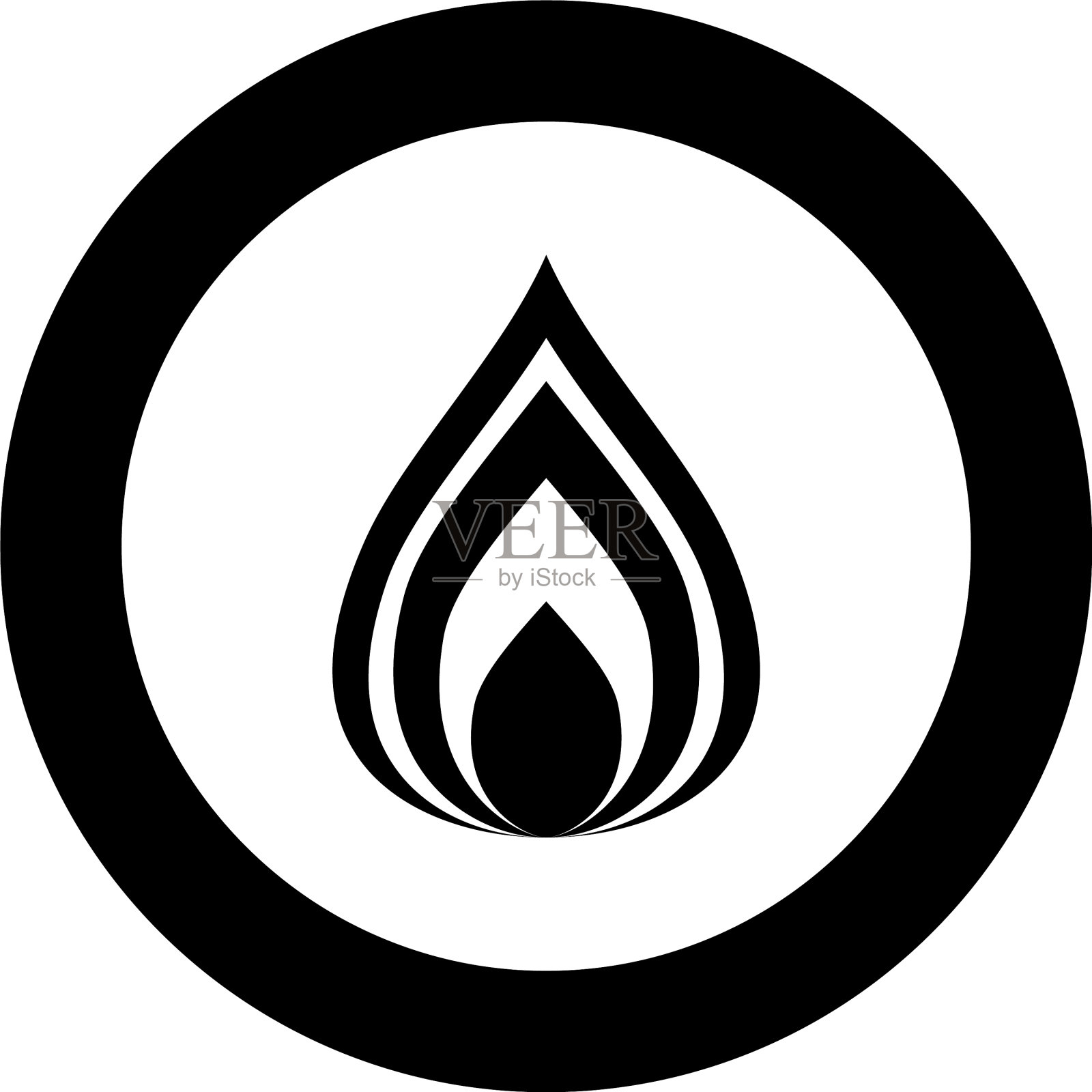 火图标黑色圆圈图标素材