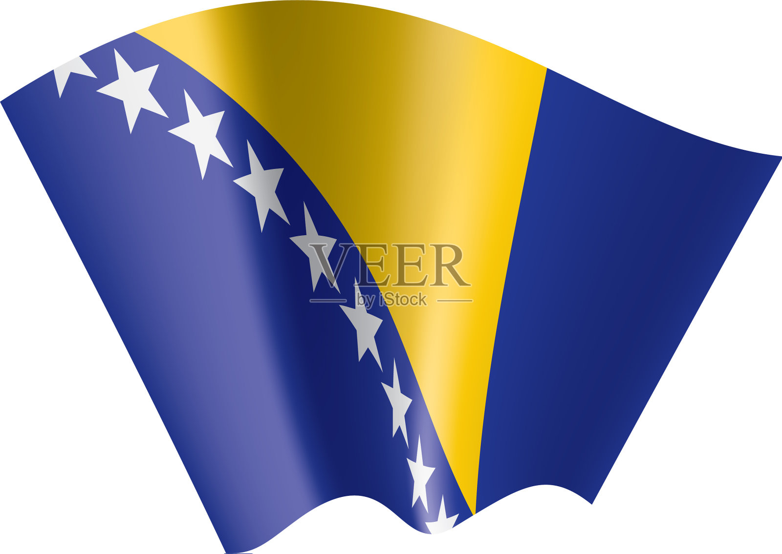 波黑国旗设计元素图片