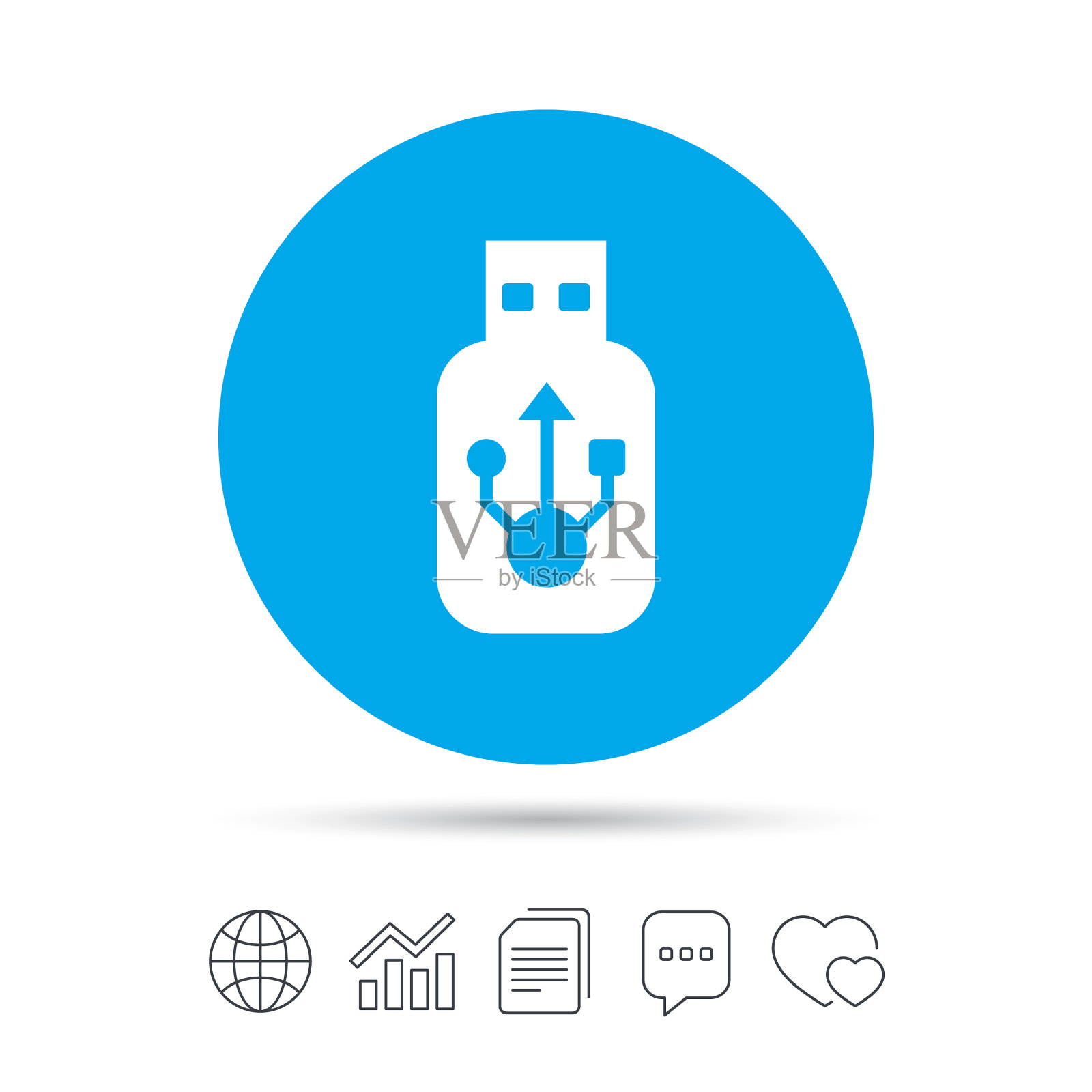 Usb标志图标Usb闪存棒符号插画图片素材