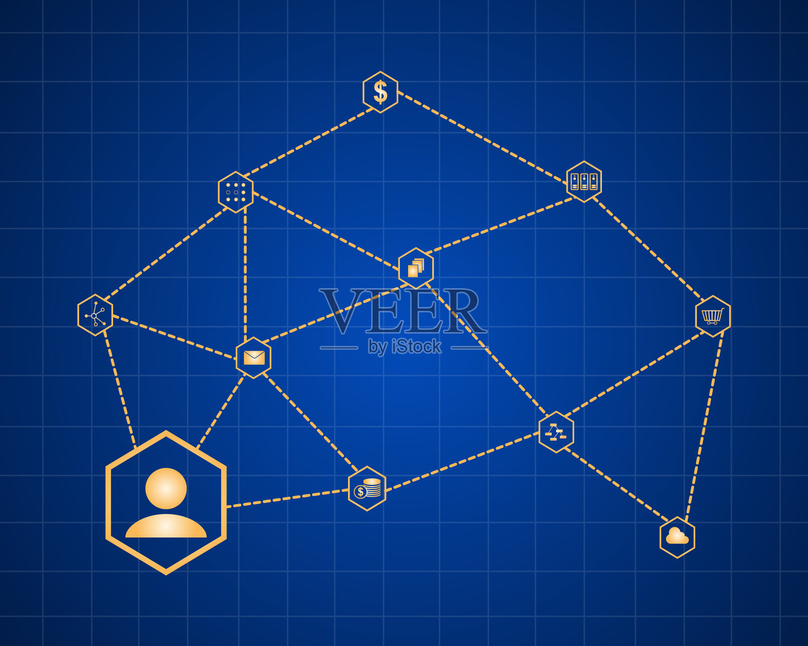 集合风格区块链背景插画图片素材