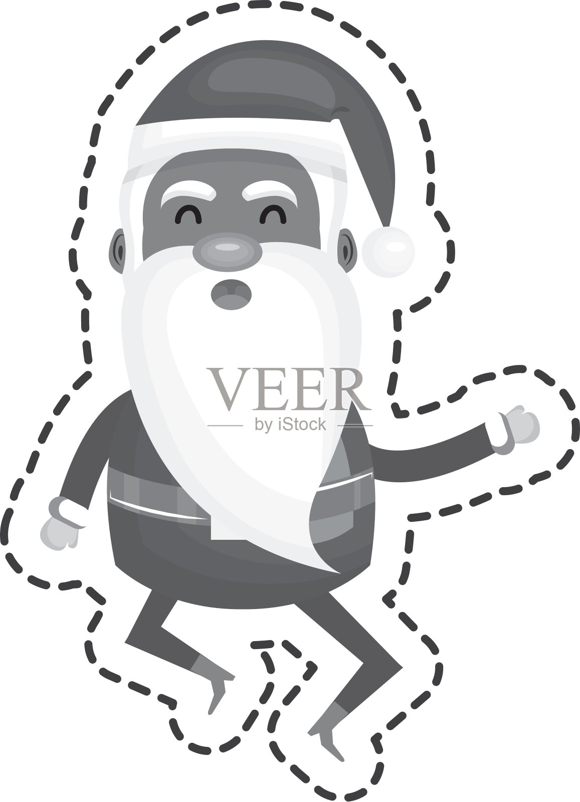 可爱的圣诞老人角色插画图片素材