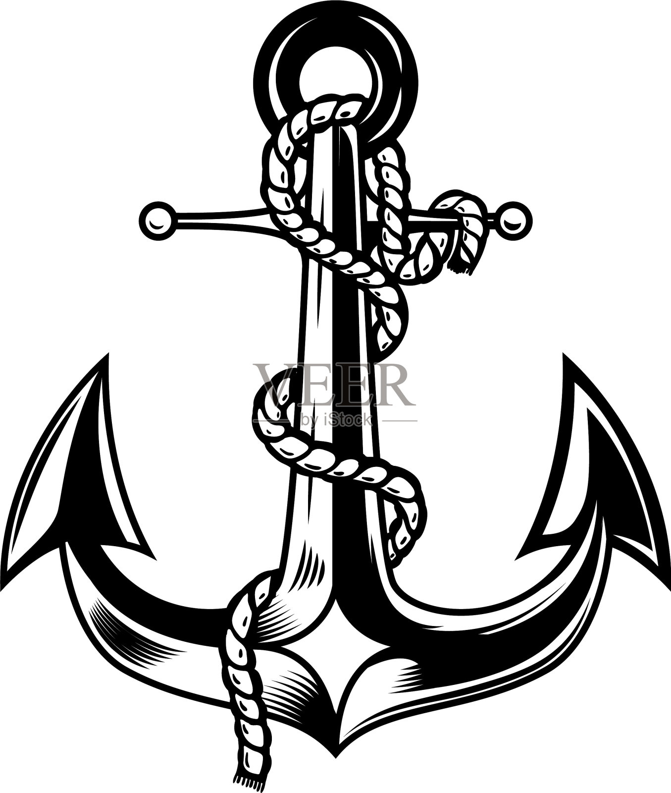 锚孤立在白色背景设计设计元素图片