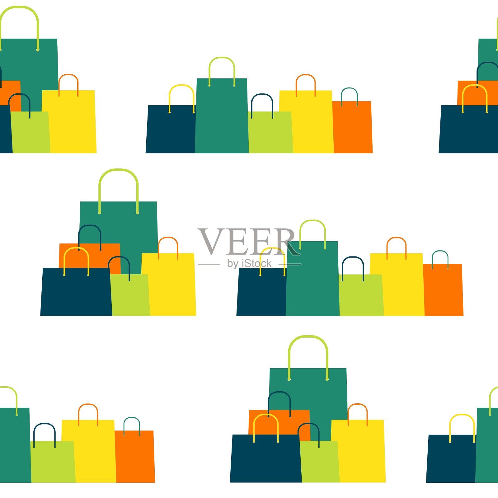 购物袋设计无缝图案背景插画图片素材