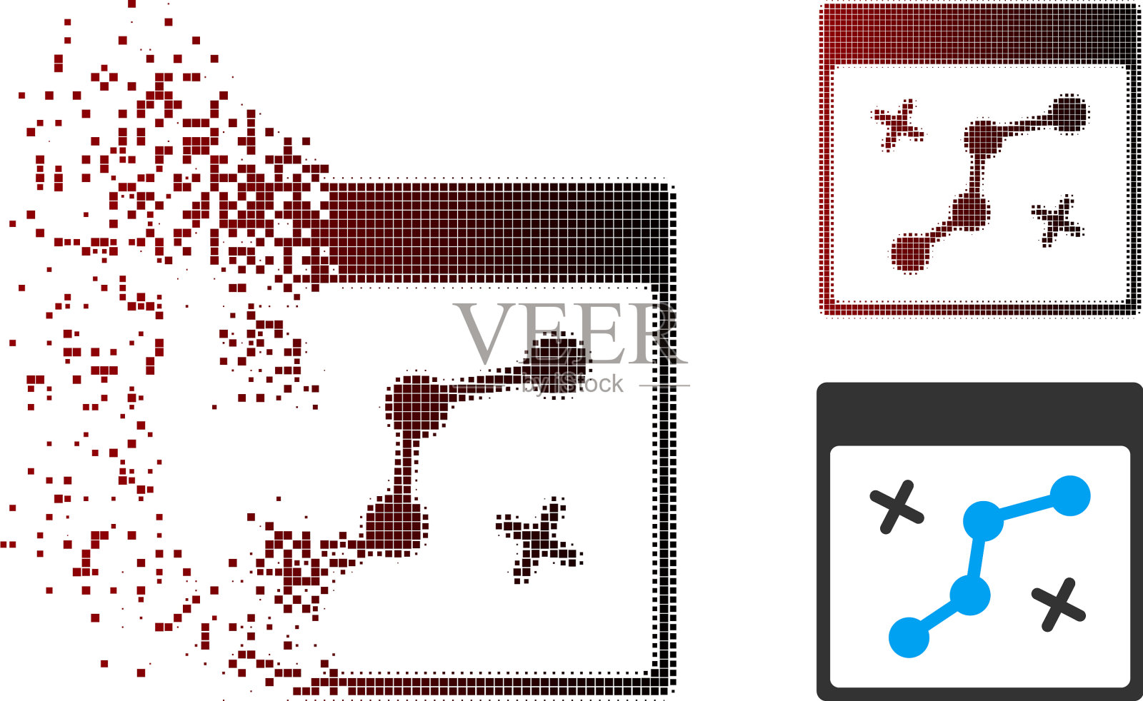 分解像素半色调路径点日历图标素材