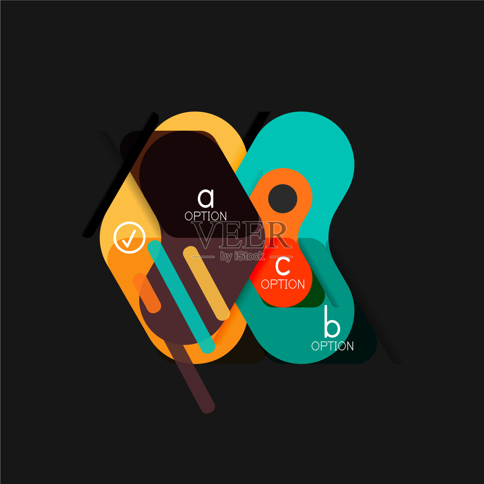 平面设计几何信息图箭头形状插画图片素材