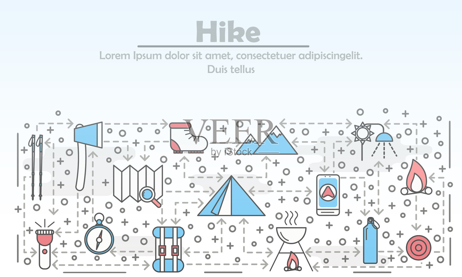 提升广告平面线条艺术插画图片素材