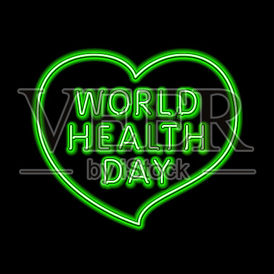 霓虹心形标志绿色荧光灯插画图片素材