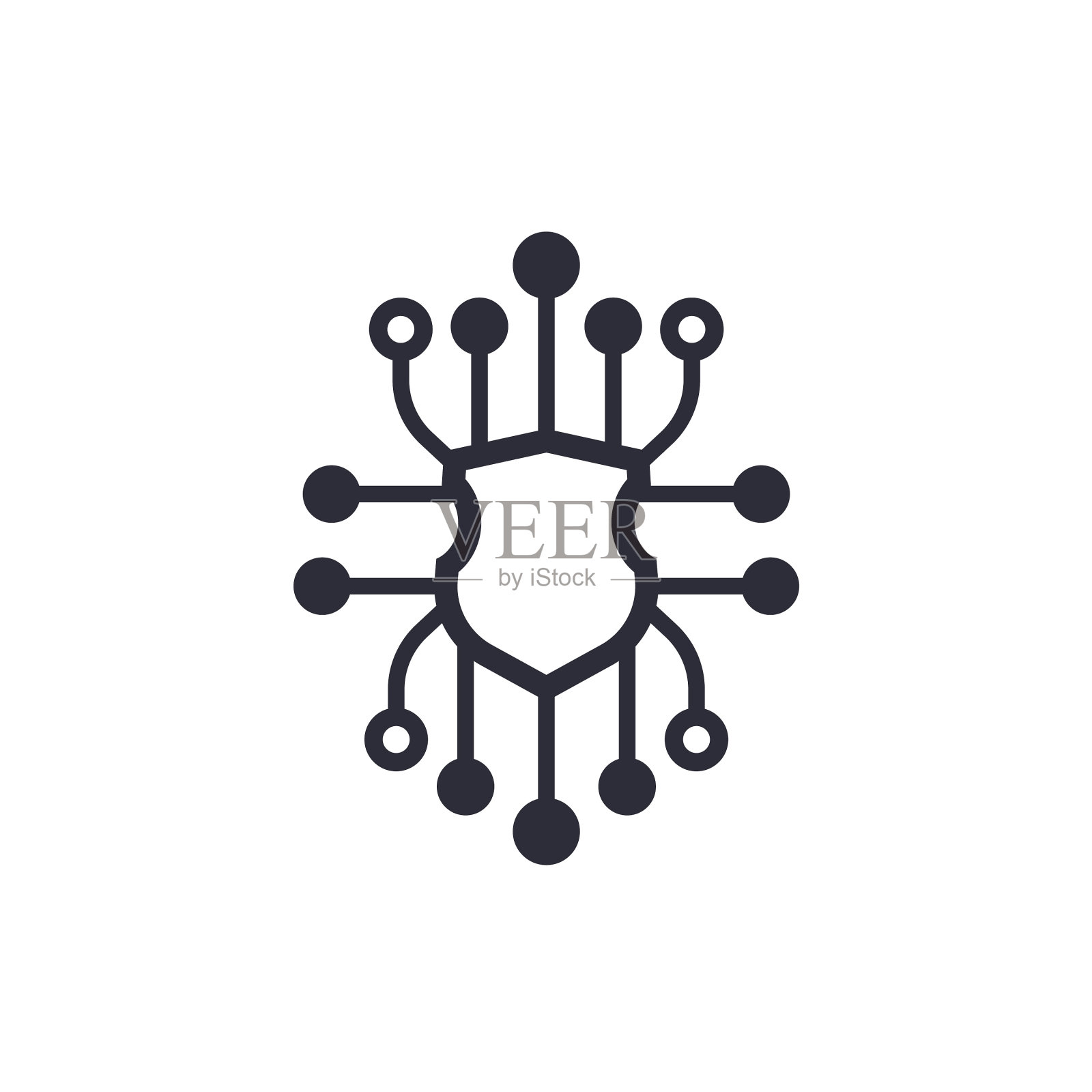 白色的网络安全图标图标素材