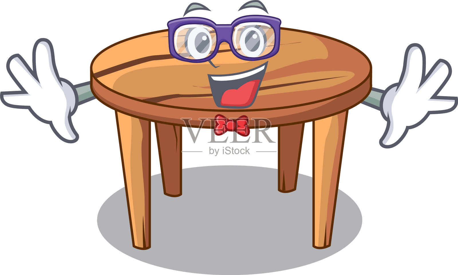 咖啡馆里的极客卡通圆桌设计元素图片