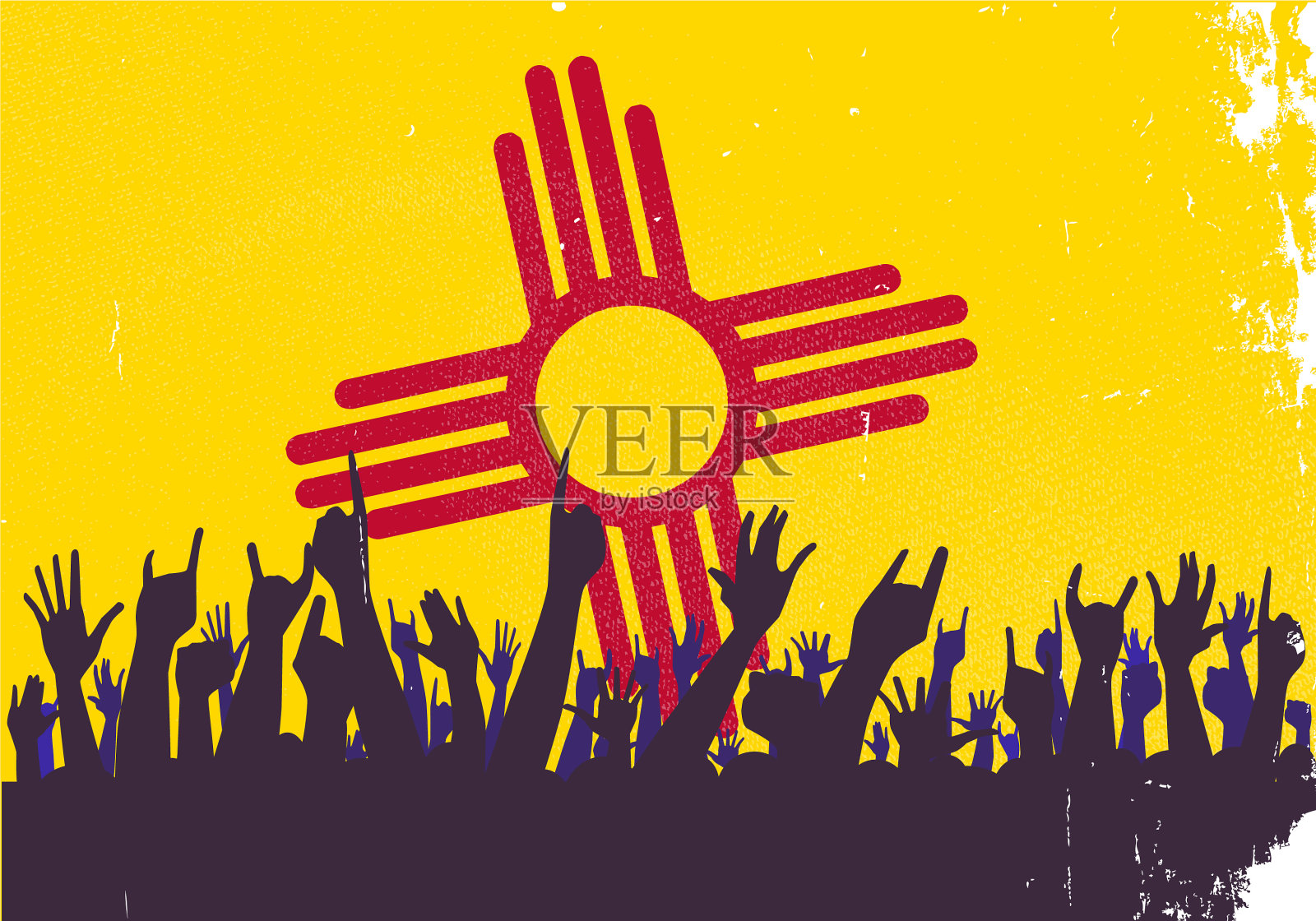 新墨西哥州的国旗插画图片素材