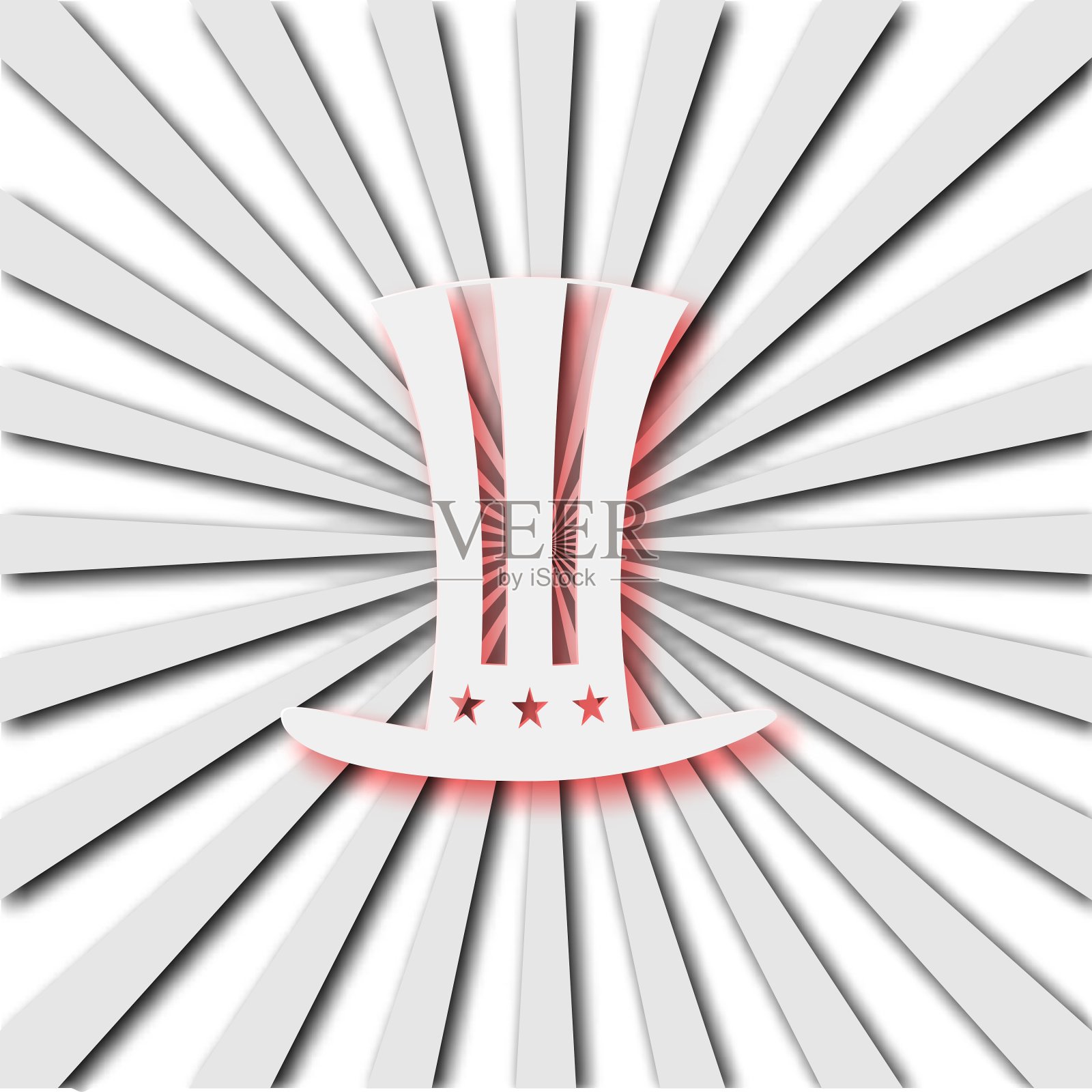 美国帽子在辐射背景插画图片素材