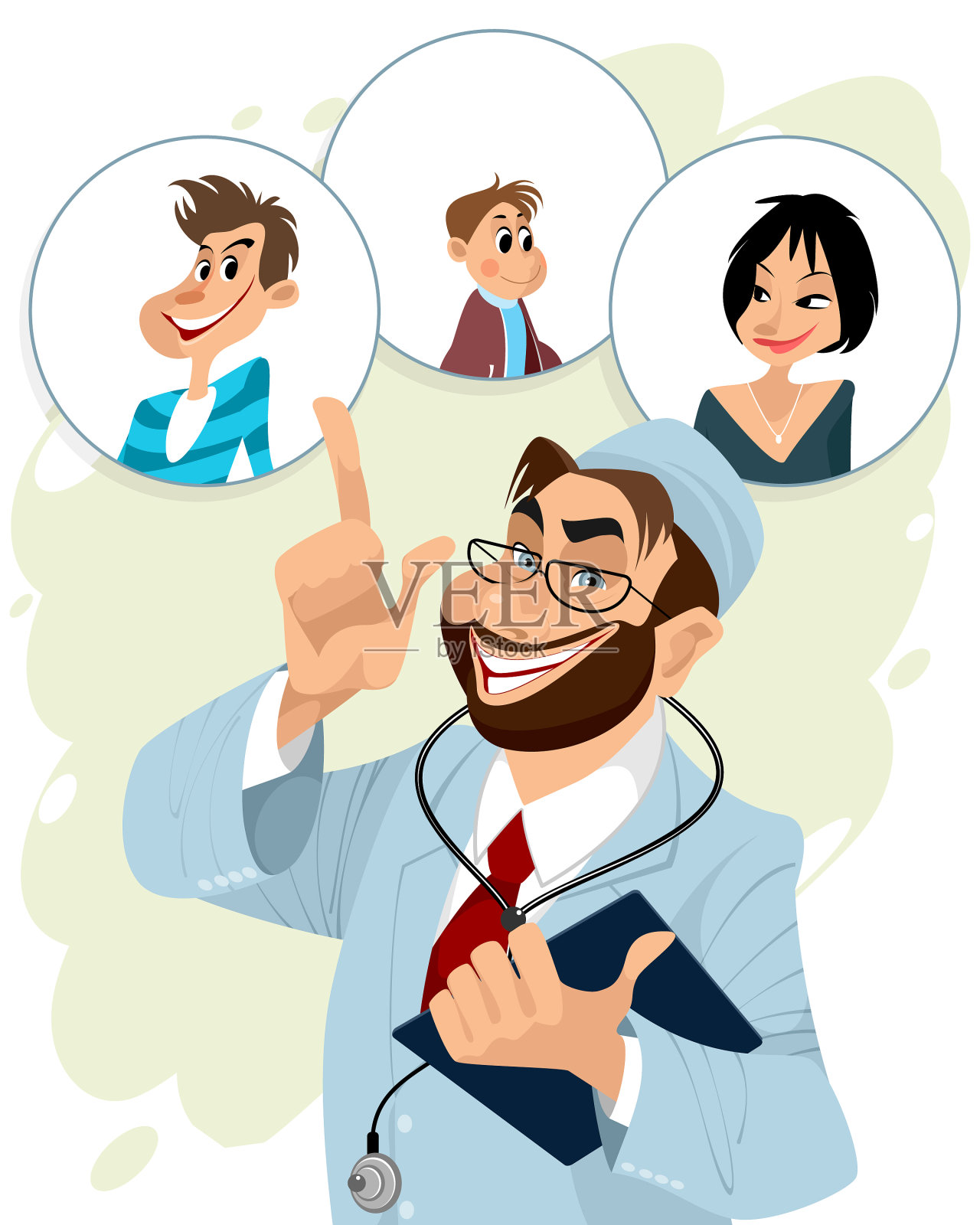 家庭医生和他的病人插画图片素材