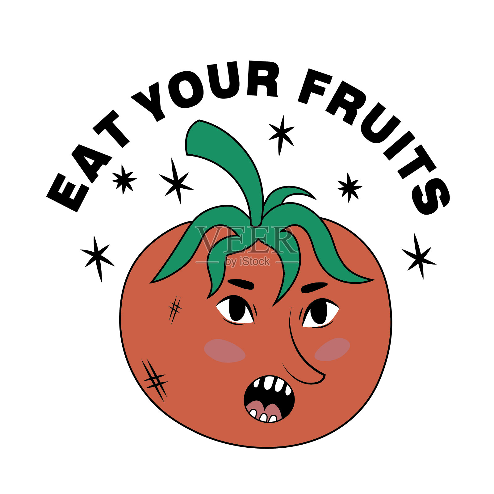 吃你的水果插画图片素材