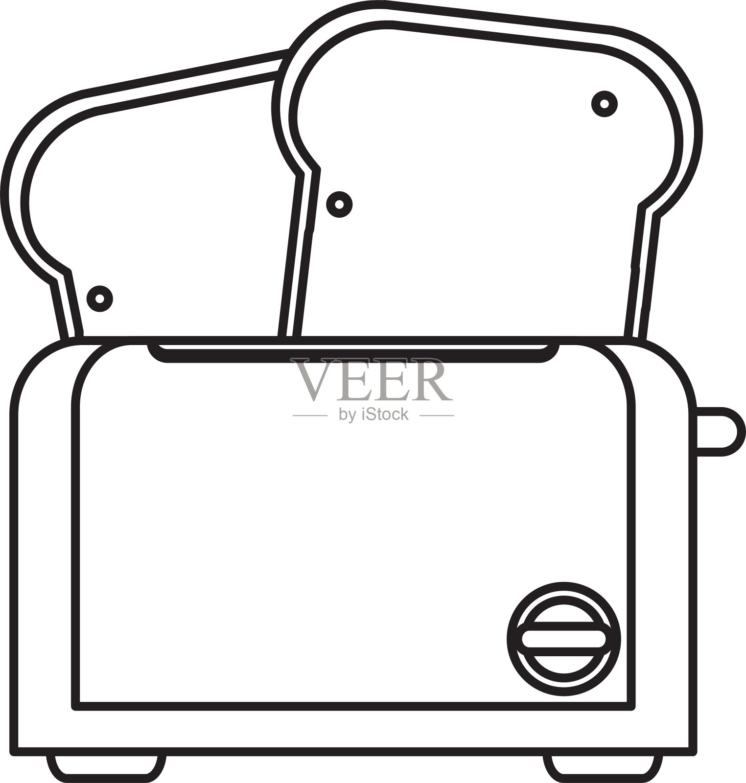 隔离式烤面包机设计插画图片素材