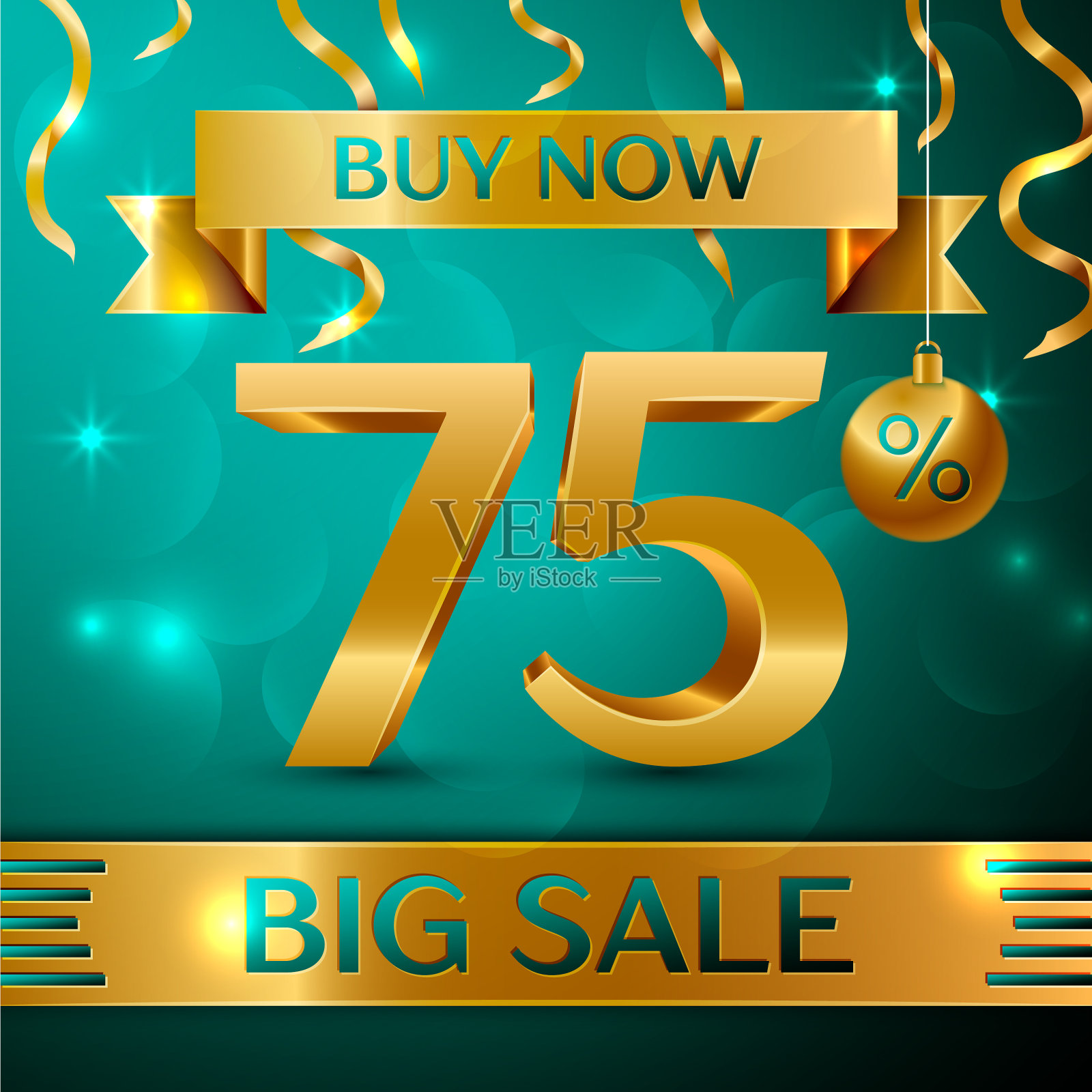 黄金大减价七五折设计元素图片