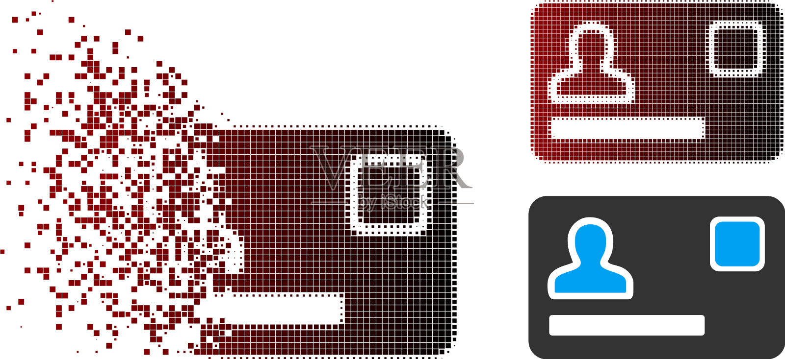 破碎的像素半色调银行卡图标图标素材