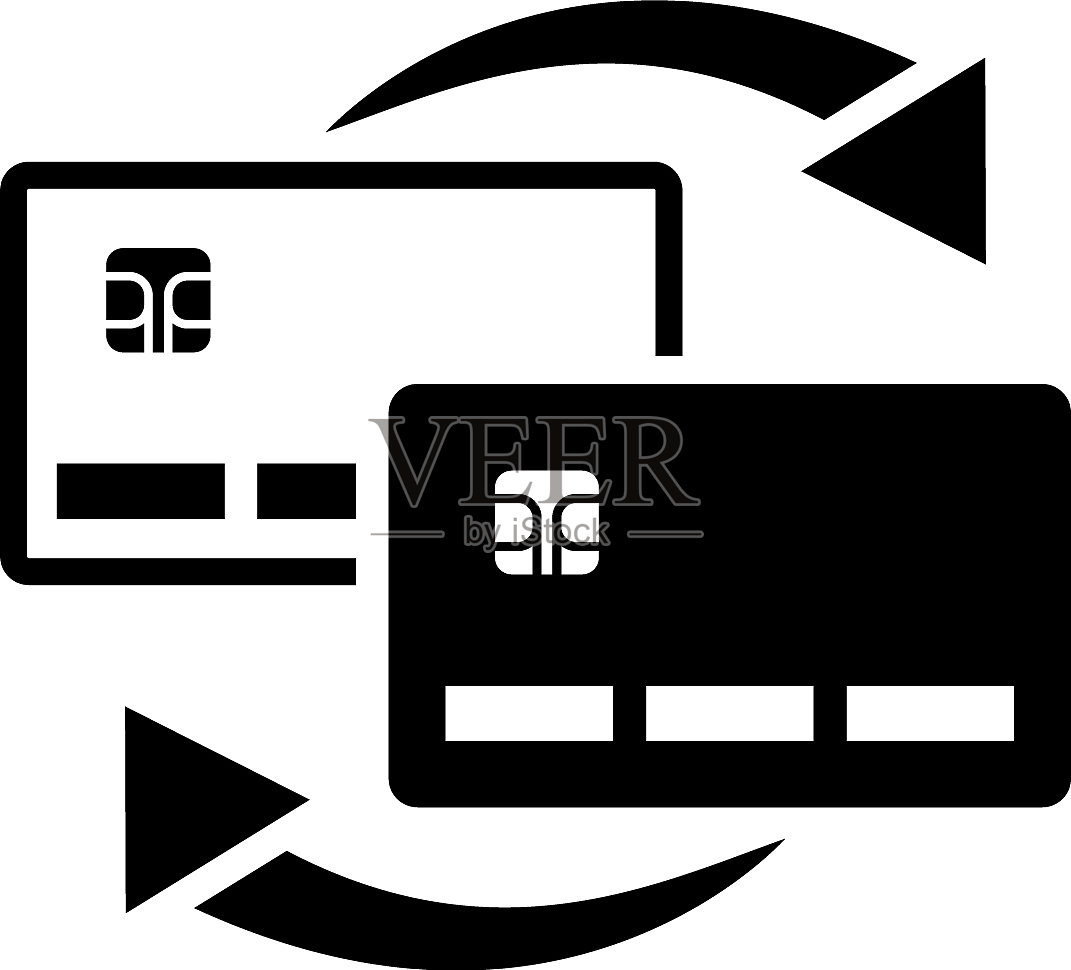 信用卡之间的转账平设计元素图片