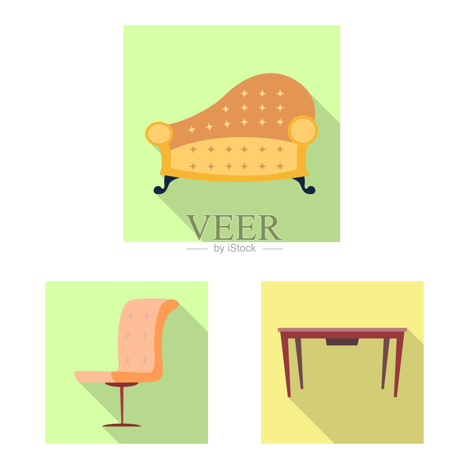 孤立的对象家具和公寓标志插画图片素材