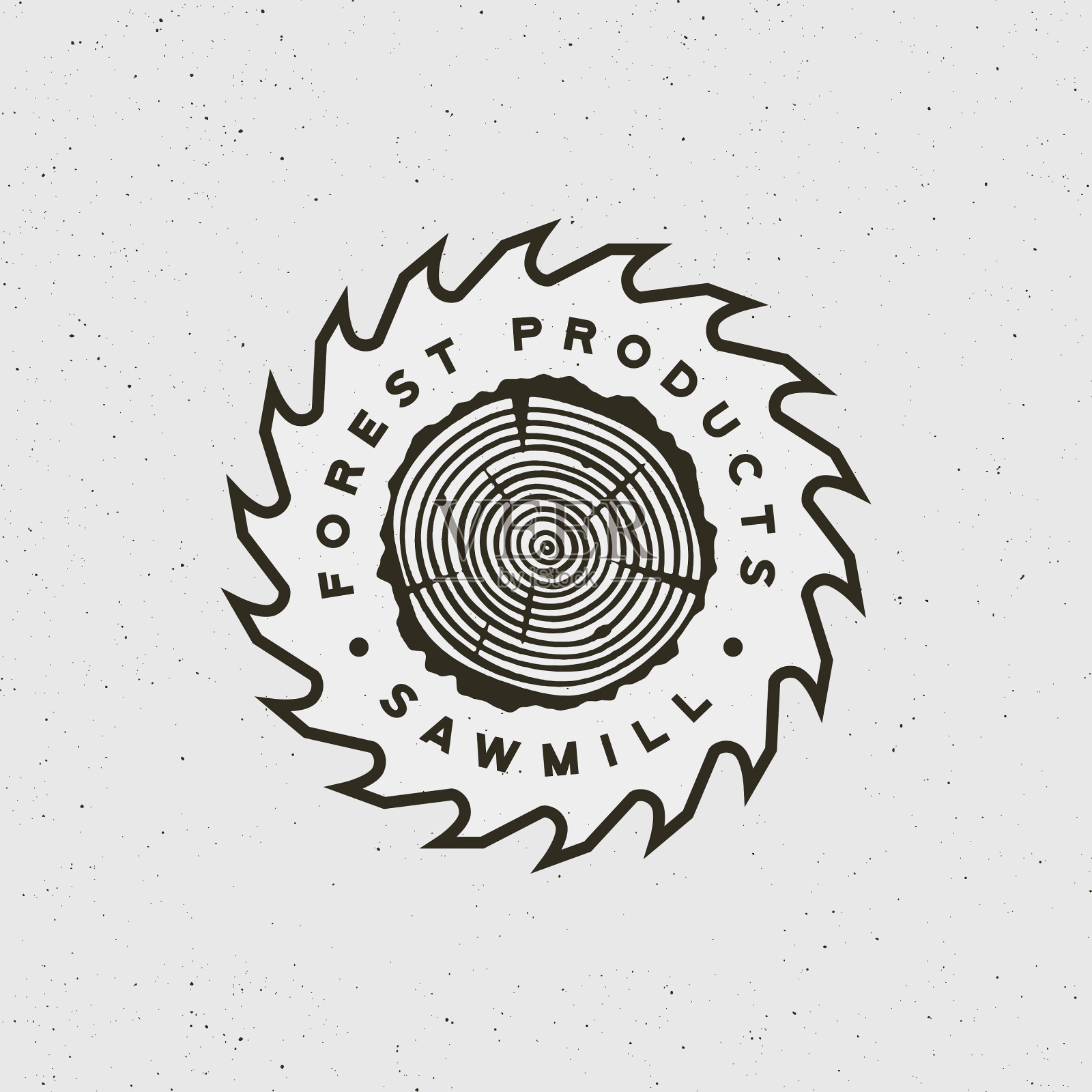 锯木厂标志复古风格的木制品徽章插画图片素材