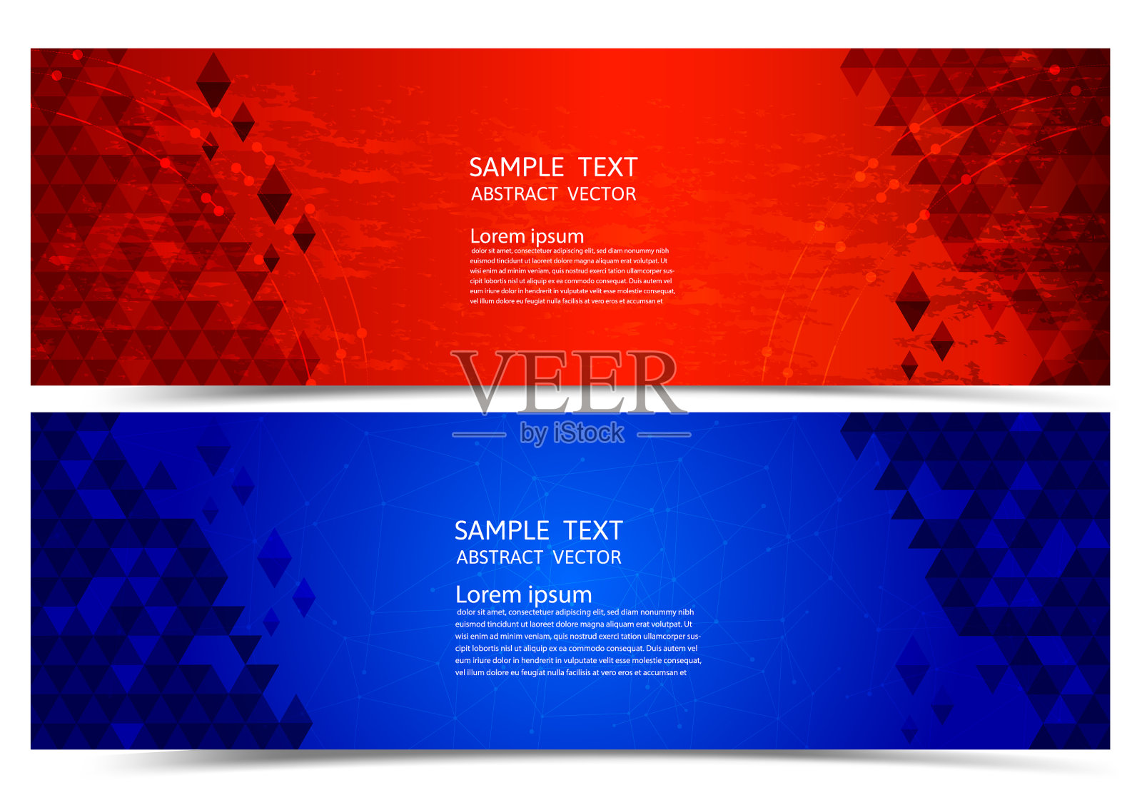 旗帜红色和蓝色几何抽象插画图片素材