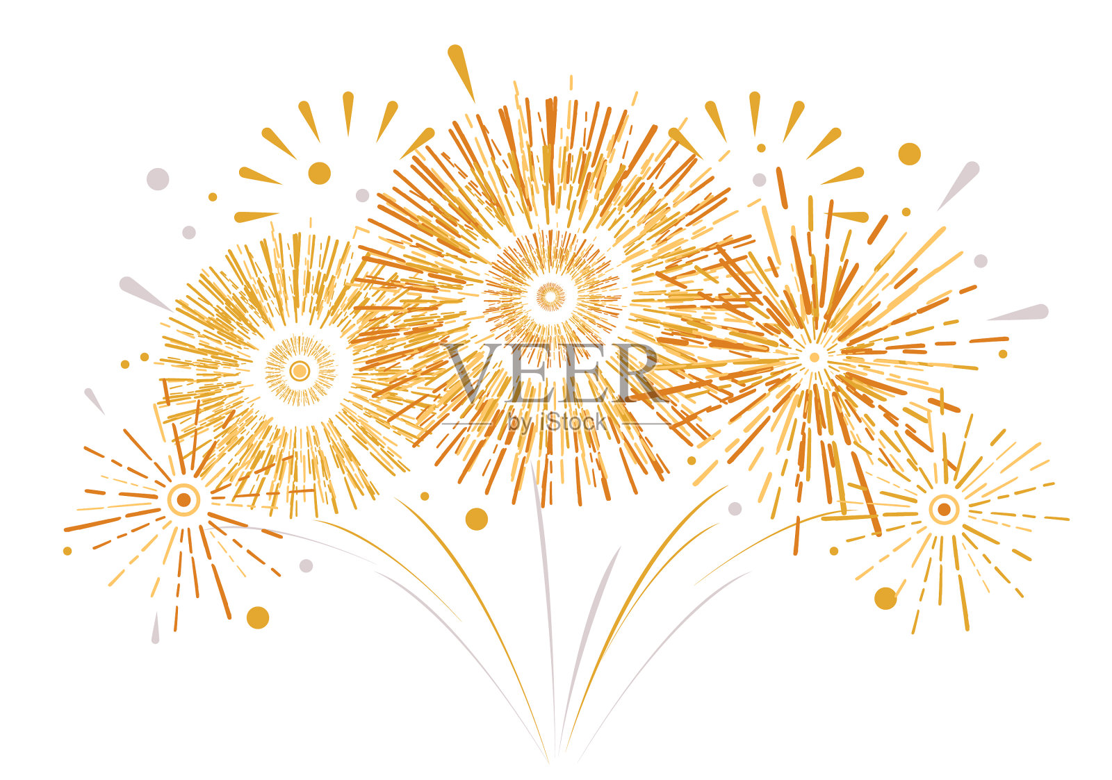 美国独立日的节日烟花设计元素图片