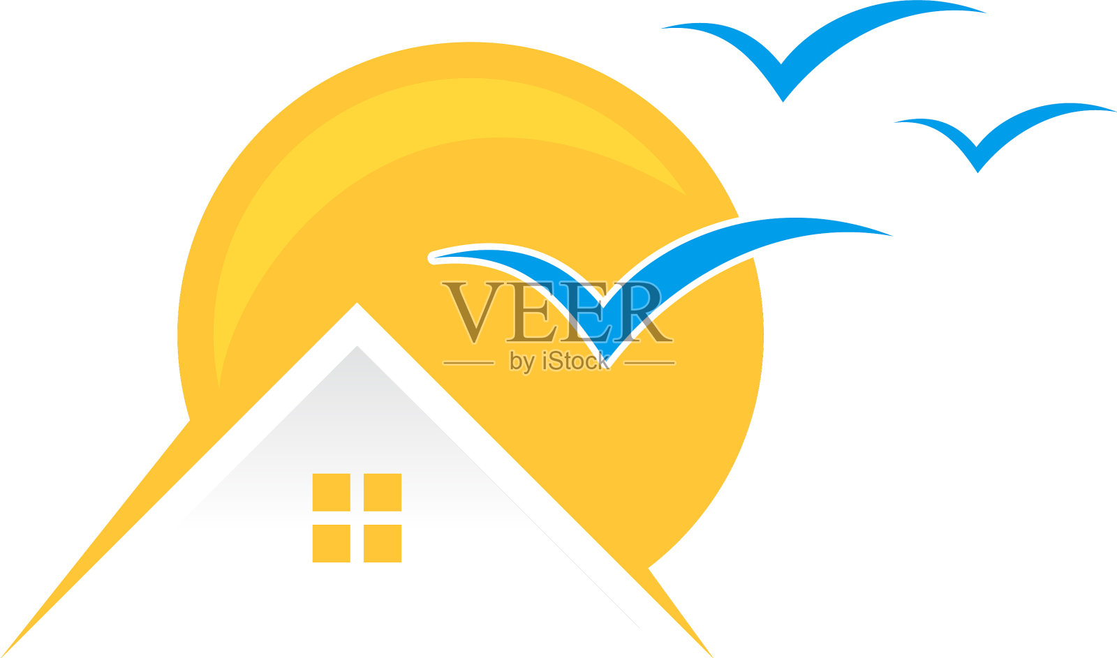 回家太阳设计元素图片