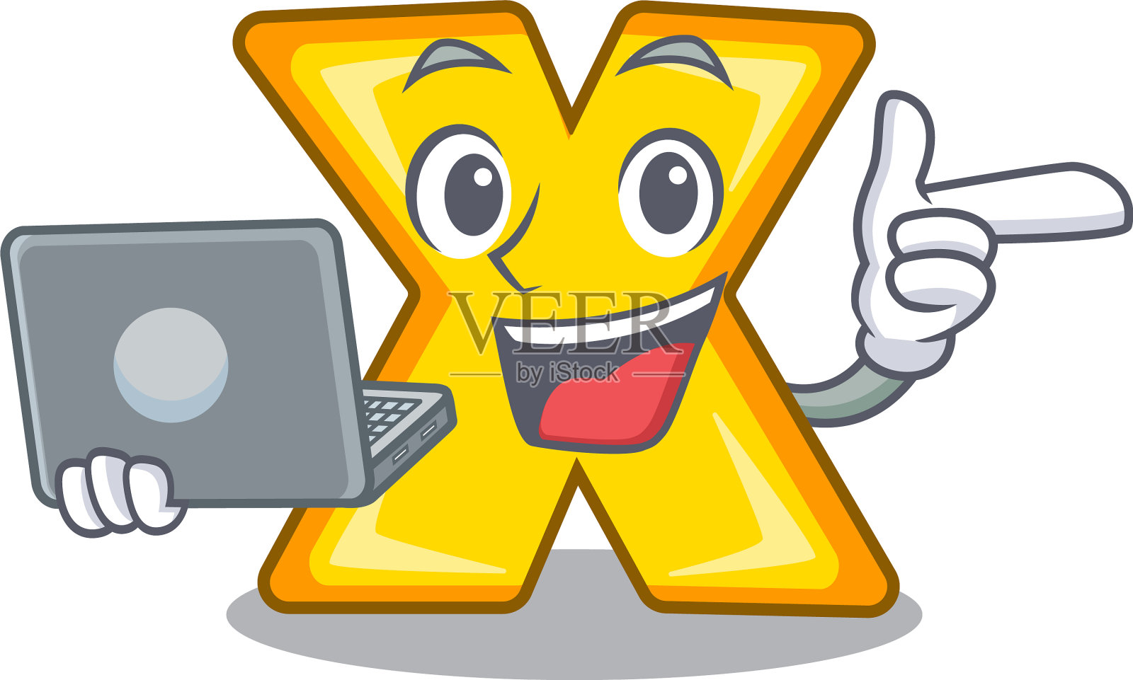 用笔记本电脑人物卡通相乘签收设计元素图片