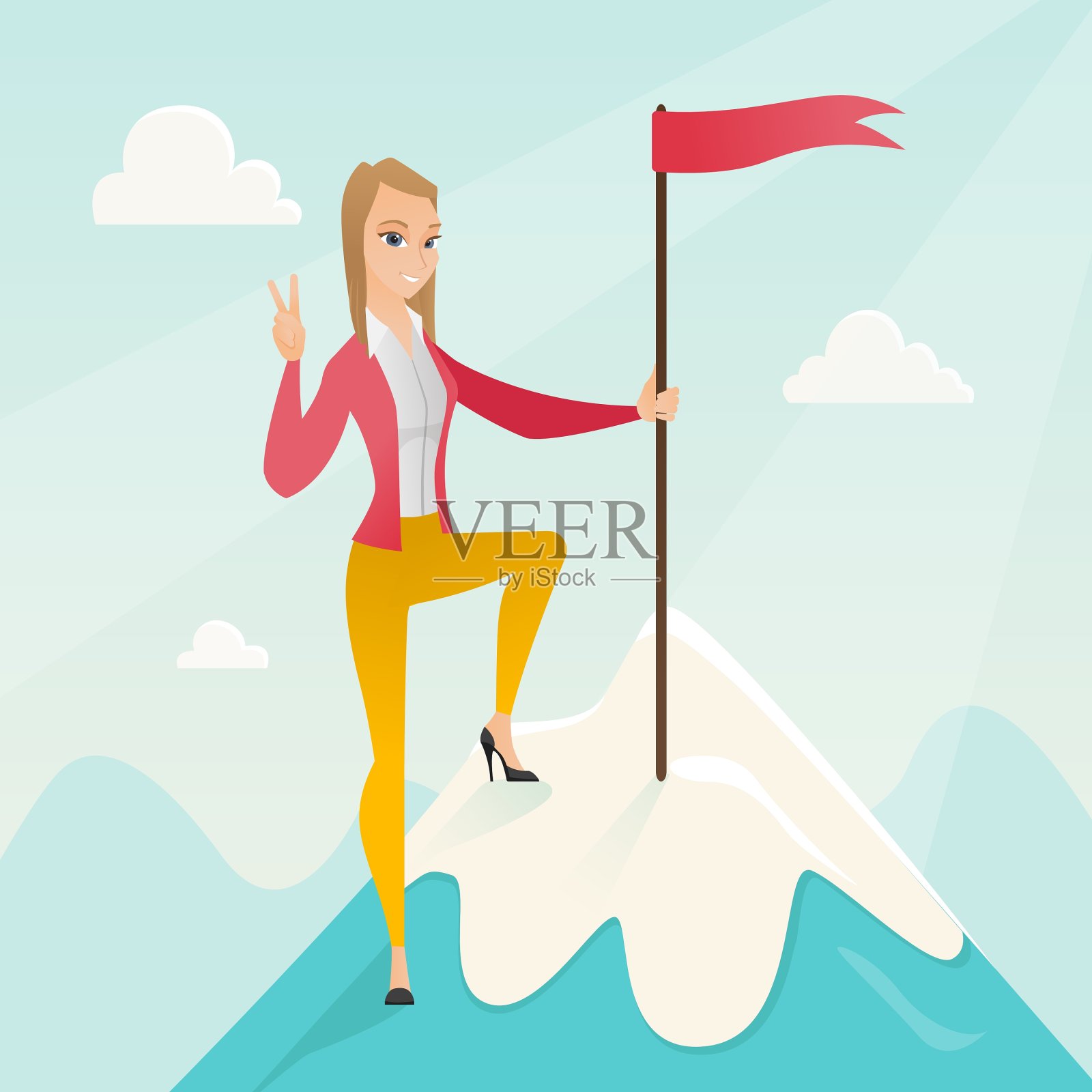 商业成功的成就插画图片素材