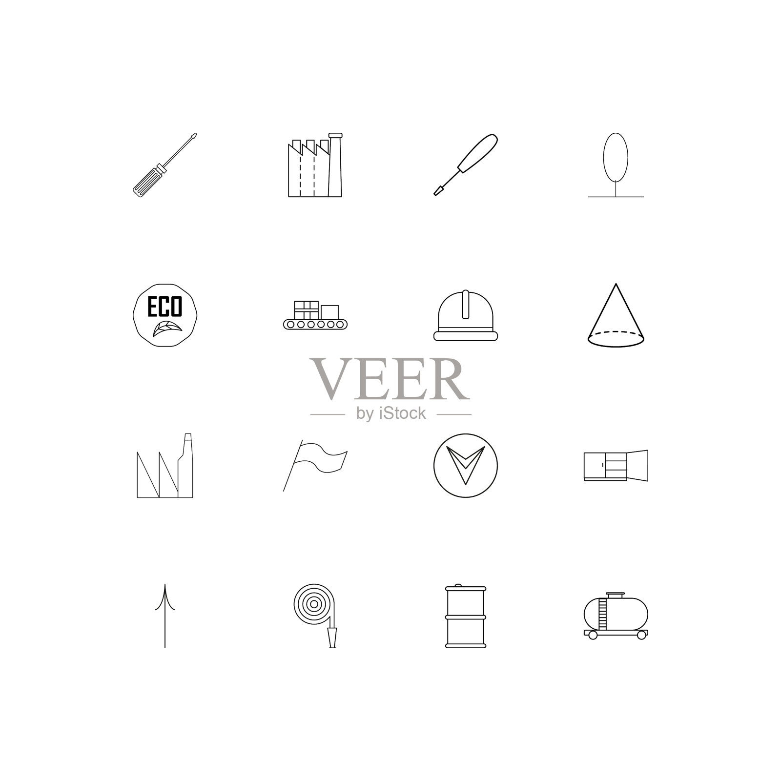 行业简单的线性图标设置概述图标图标素材