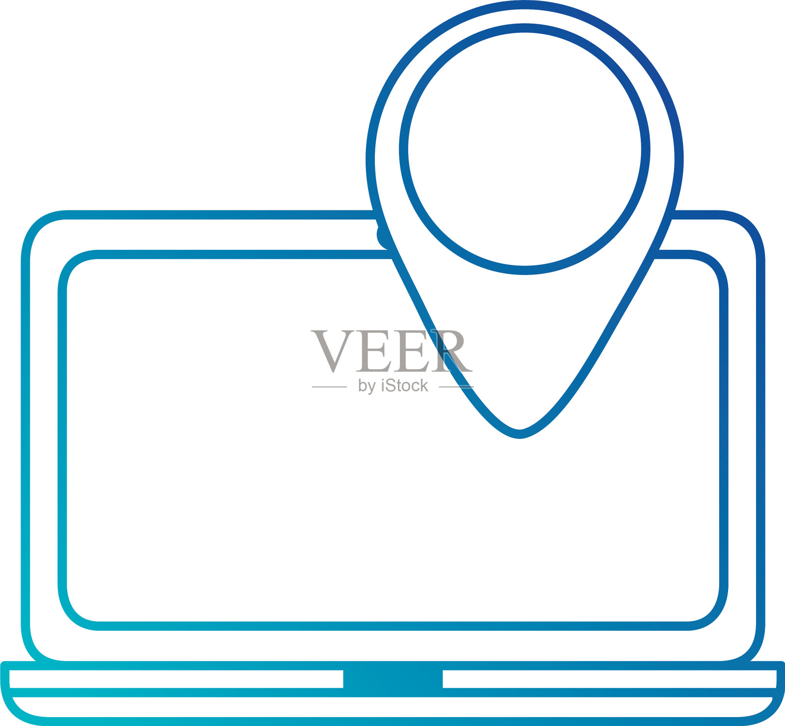 具有指针位置的笔记本电脑插画图片素材