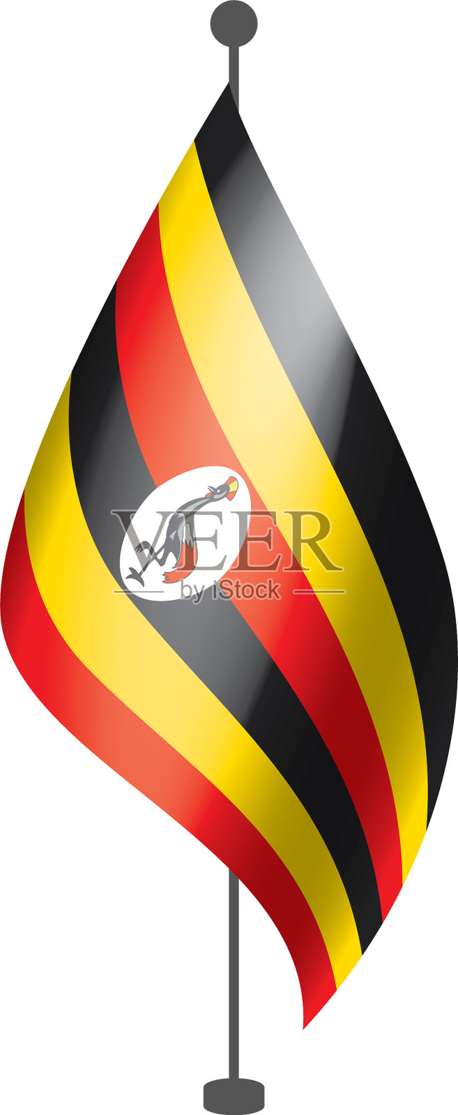 乌干达国旗上有白色设计元素图片