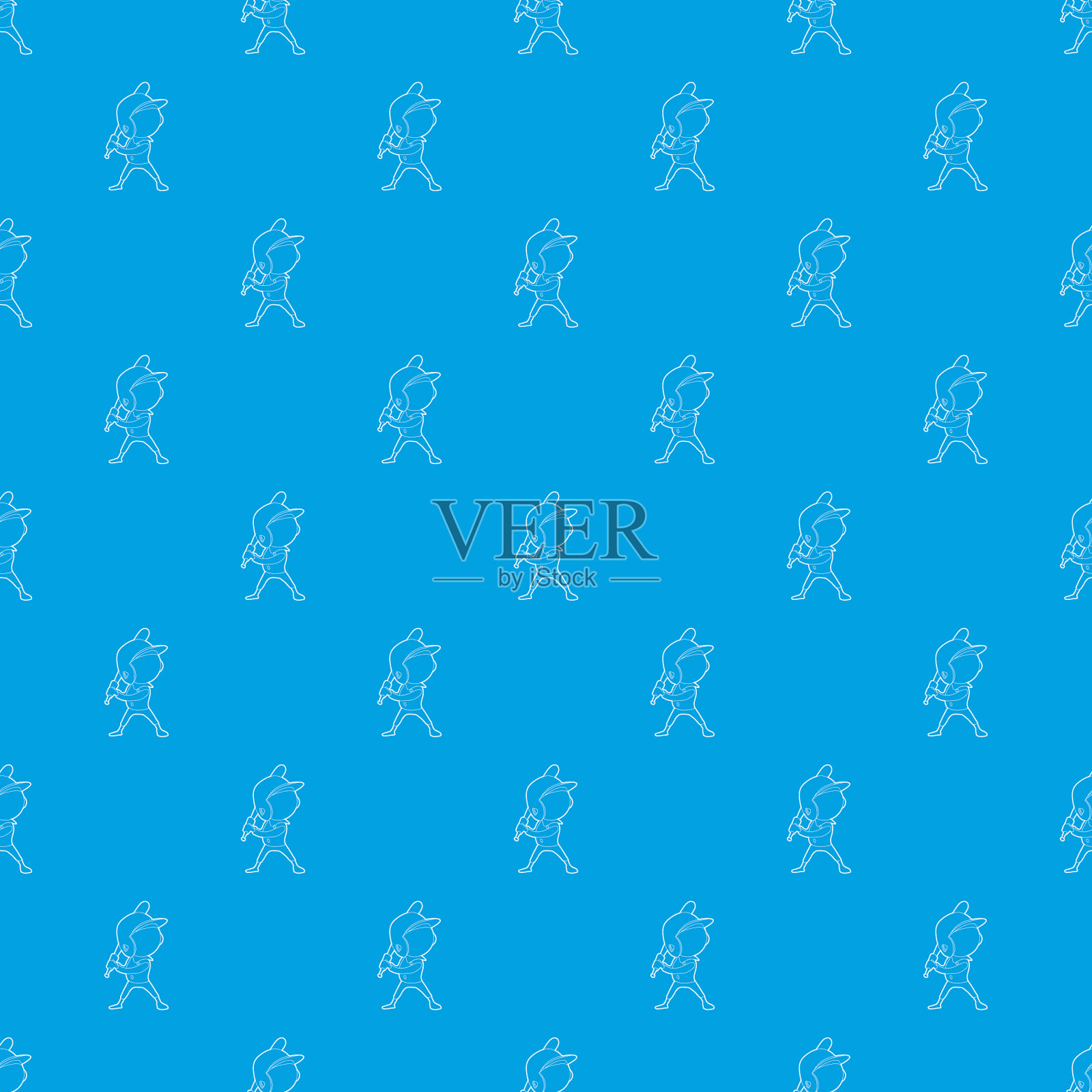 挥舞球员模式无缝蓝色插画图片素材