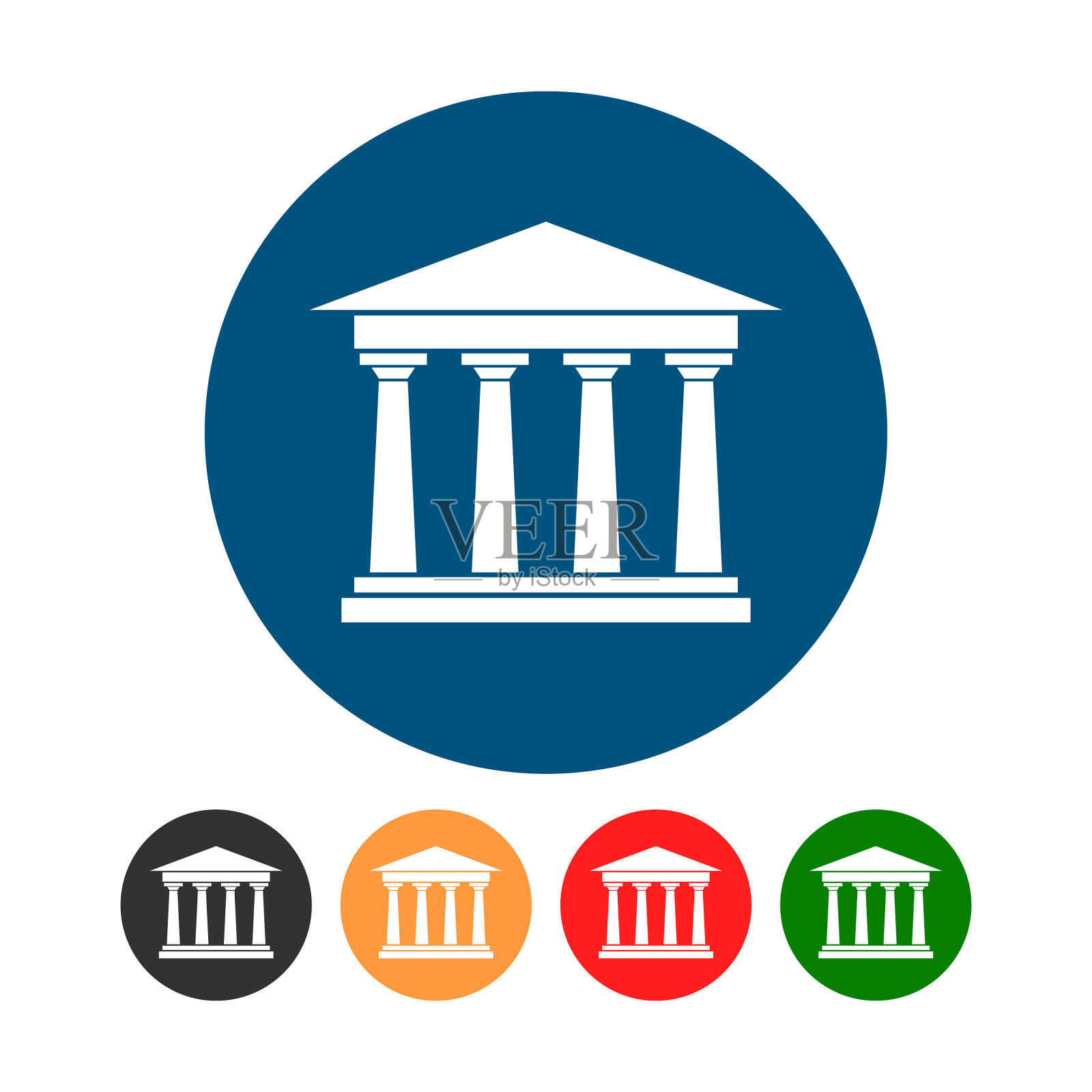 学院建筑标志图标集设计图标素材