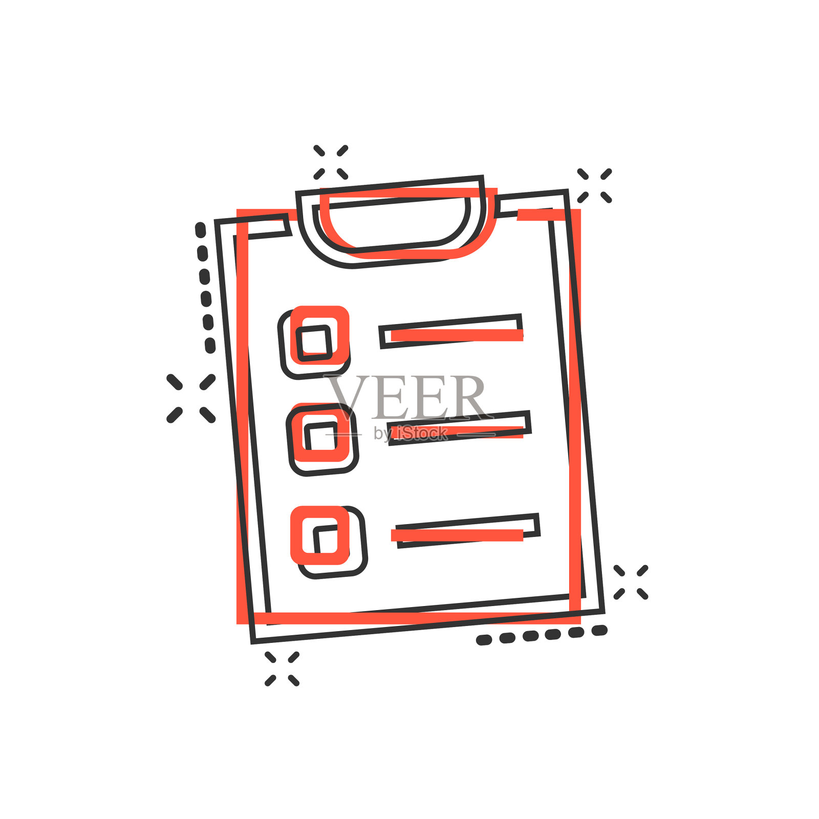 卡通做清单图标漫画风格清单设计元素图片